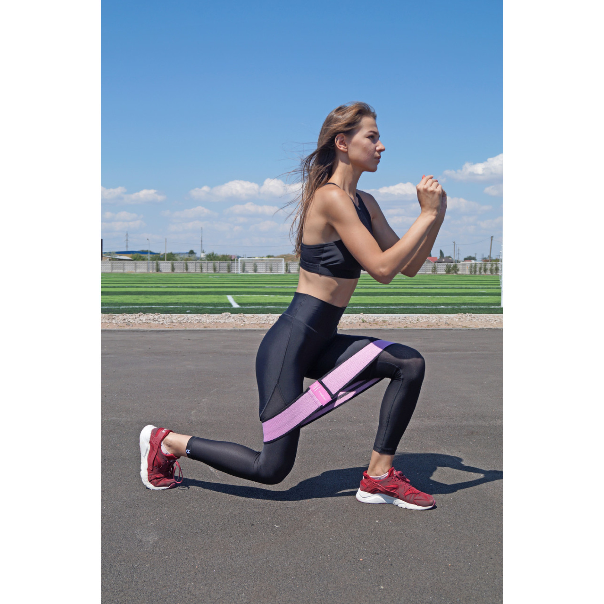 Тканая резинка для фитнеса и спорта PowerPlay 4111 Hip Band M Medium Розовая (d_76cm) - 4 - Robinzon.ua