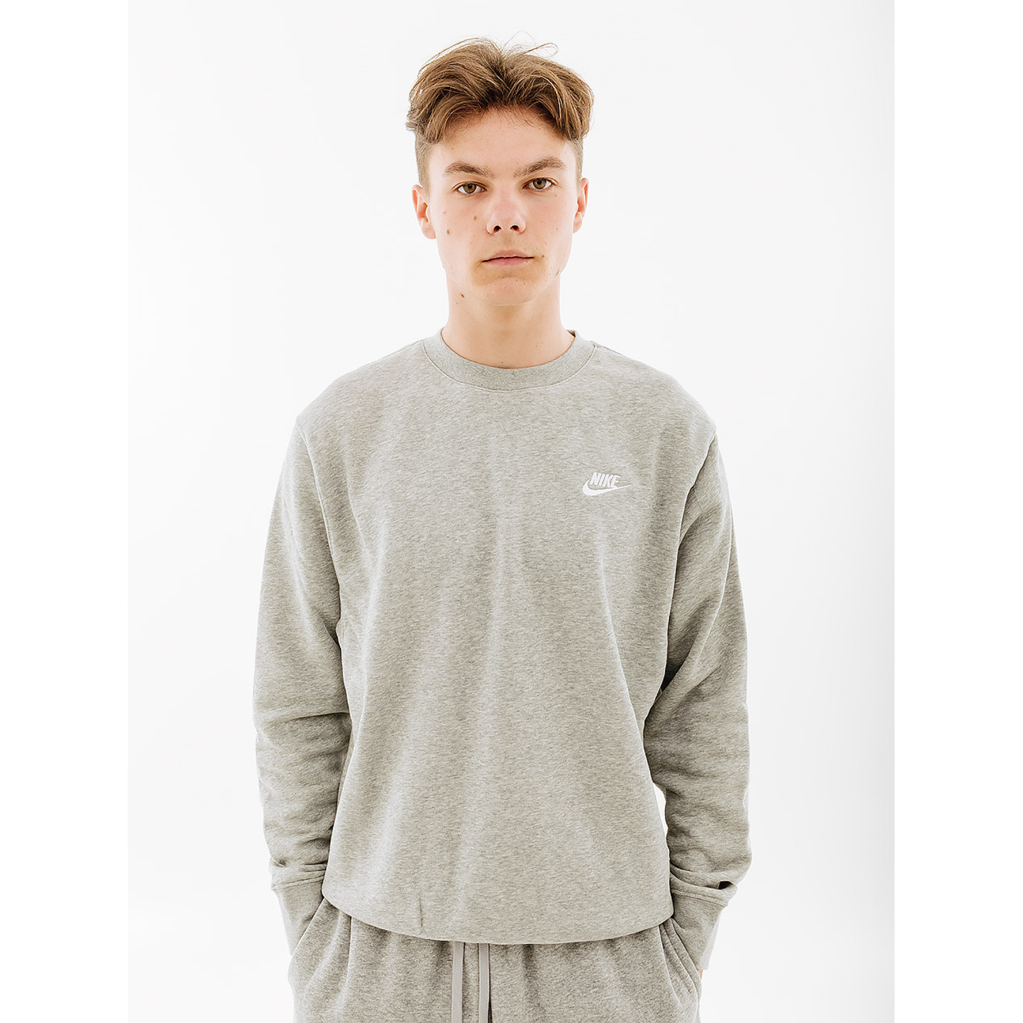 Чоловіча Світшот Nike CLUB CRW BB Сірий 2XL (7dBV2662-063 2XL) - Robinzon.ua