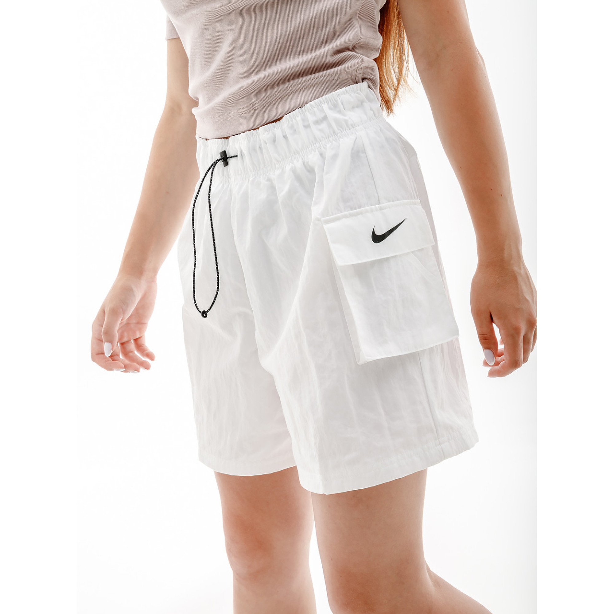 Жіночі Шорти Nike W NSW ESSNTL WVN HR SHORT Білий  L (7dDM6247-100 L) - Robinzon.ua