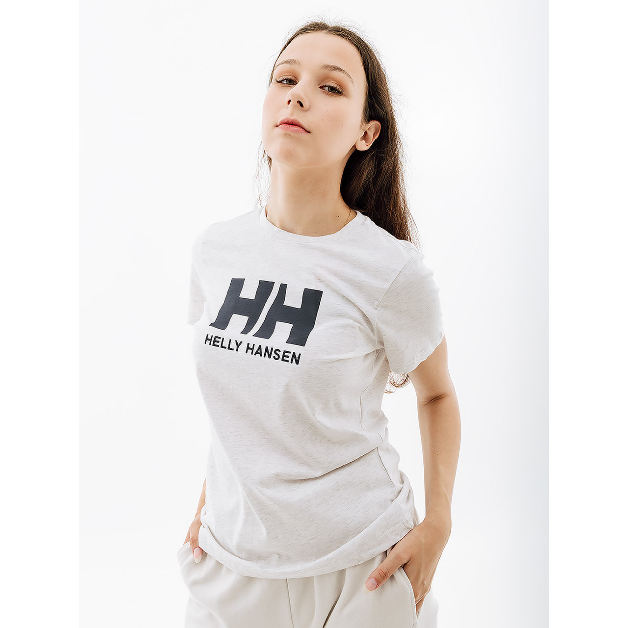 Жіноча Футболка HELLY HANSEN W HH LOGO T-SHIRT Сірий XS (7d34112-823 XS) - Robinzon.ua