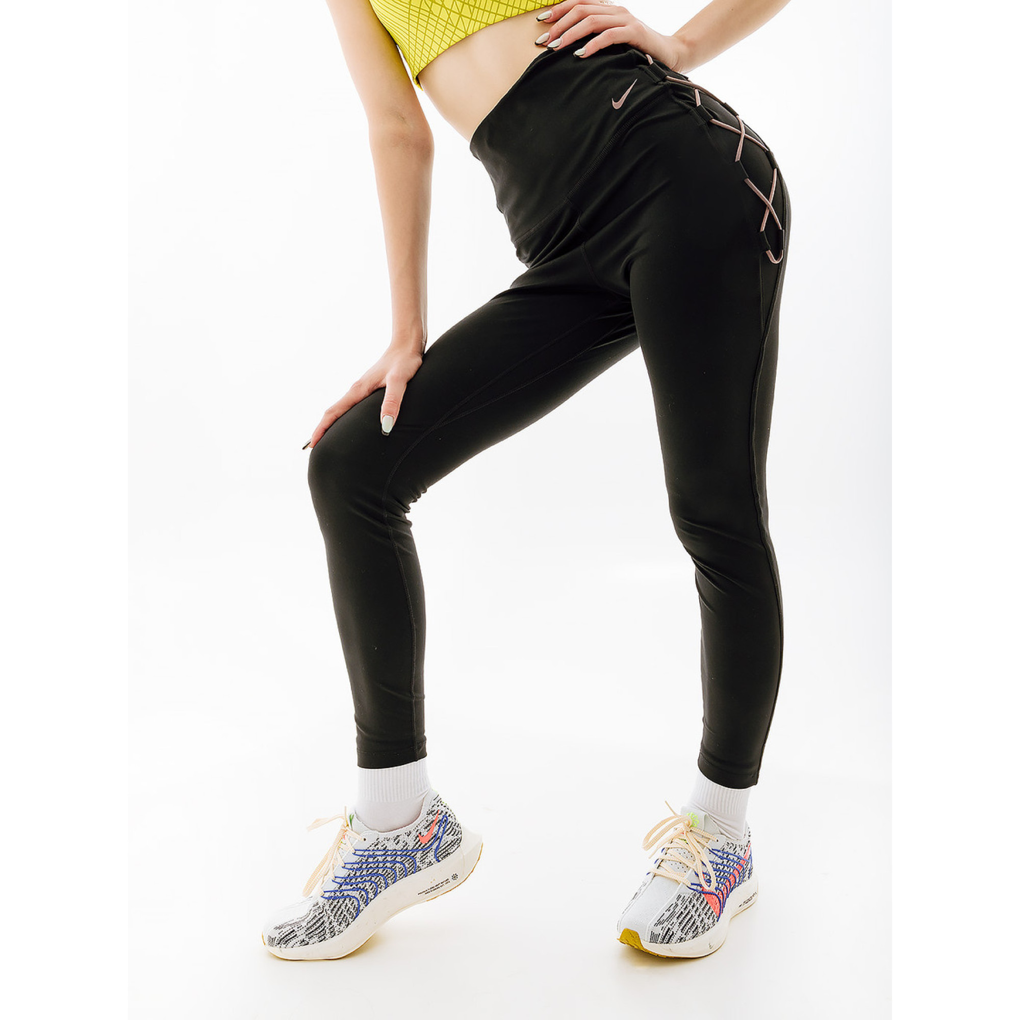 Женские Леггинсы Nike W NK ONE DF HR 7/8 TIGHT NVLTY  Черный L (7dDX0006-010 L) - Robinzon.ua