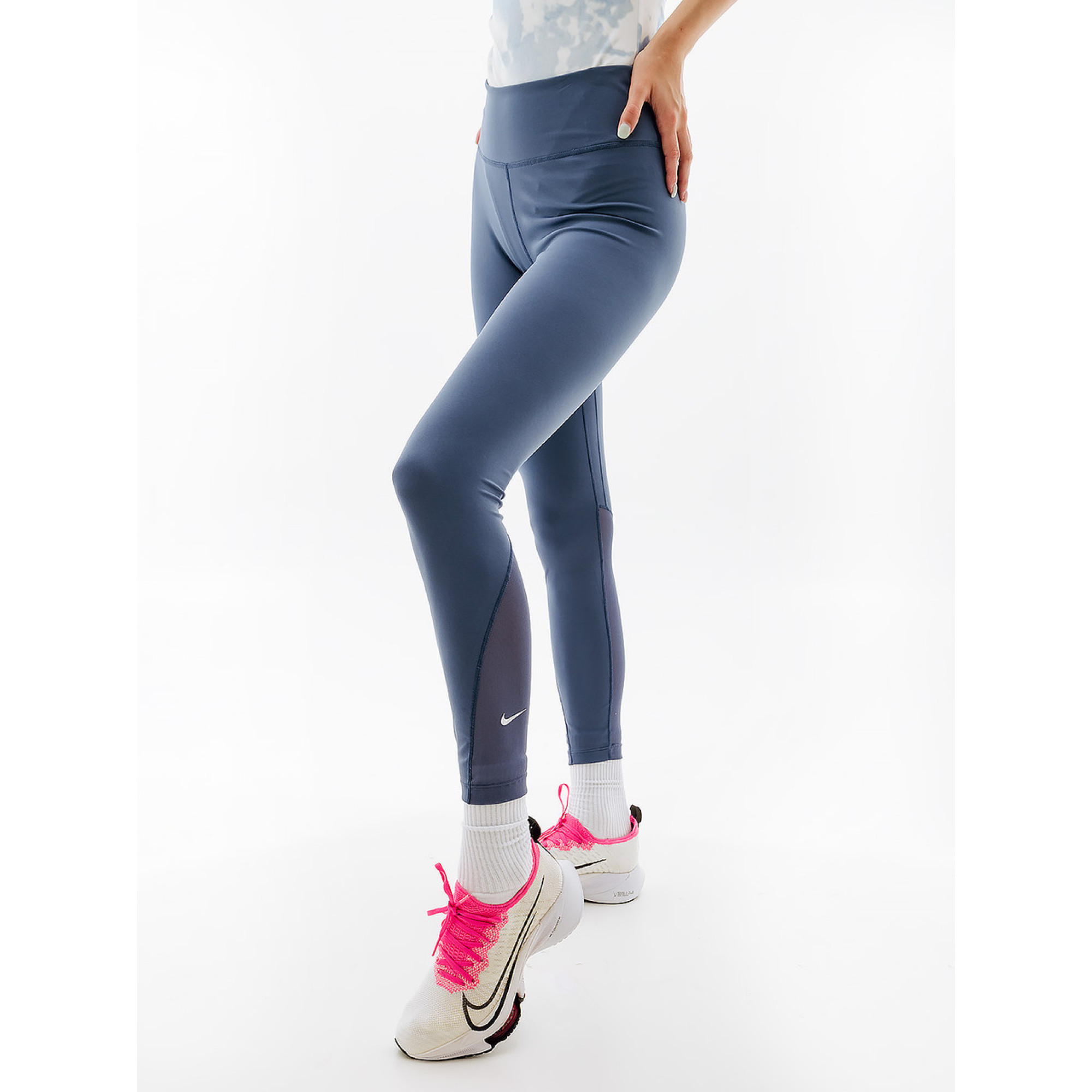Женские Леггинсы Nike W NK ONE DF MR 7/8 TGT  Синий L (7dDD0249-491 L) - Robinzon.ua