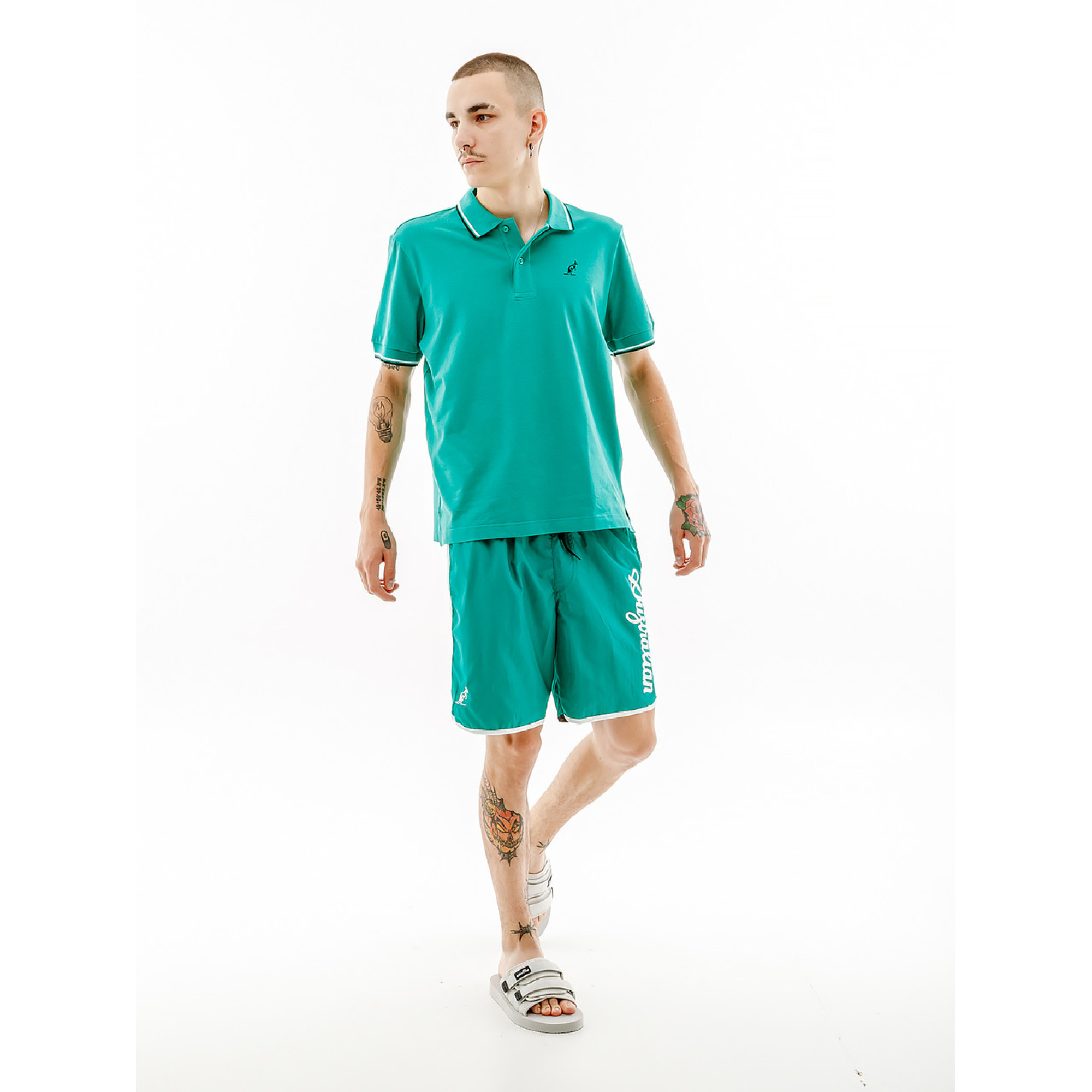 Чоловіча Футболка AUSTRALIAN 2-STRIPE PIQUE' POLO - R-FIT Зелений 2XL (7dLSUPO0005-913 2XL) - 3 - Robinzon.ua