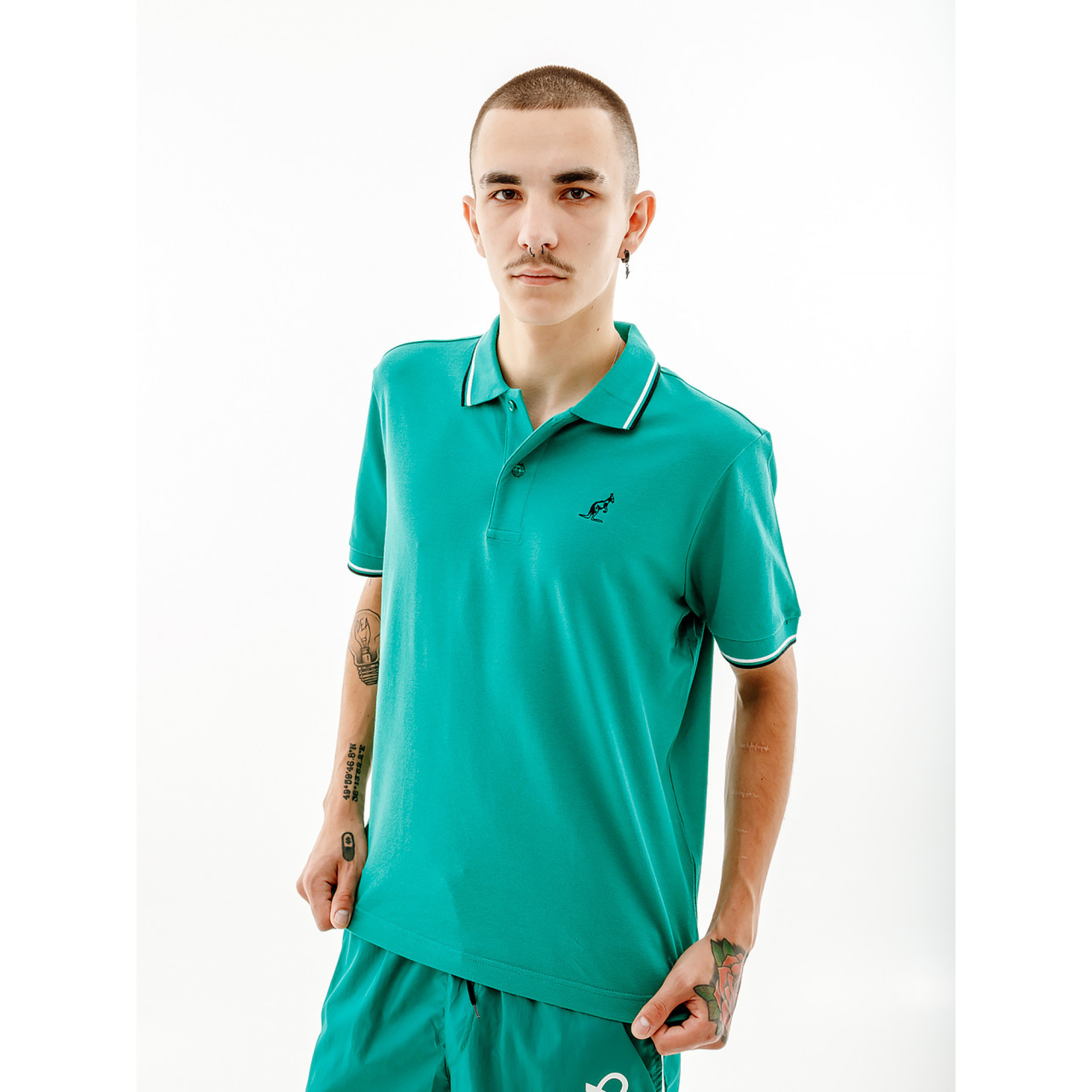 Чоловіча Футболка AUSTRALIAN 2-STRIPE PIQUE' POLO - R-FIT Зелений 2XL (7dLSUPO0005-913 2XL) - Robinzon.ua