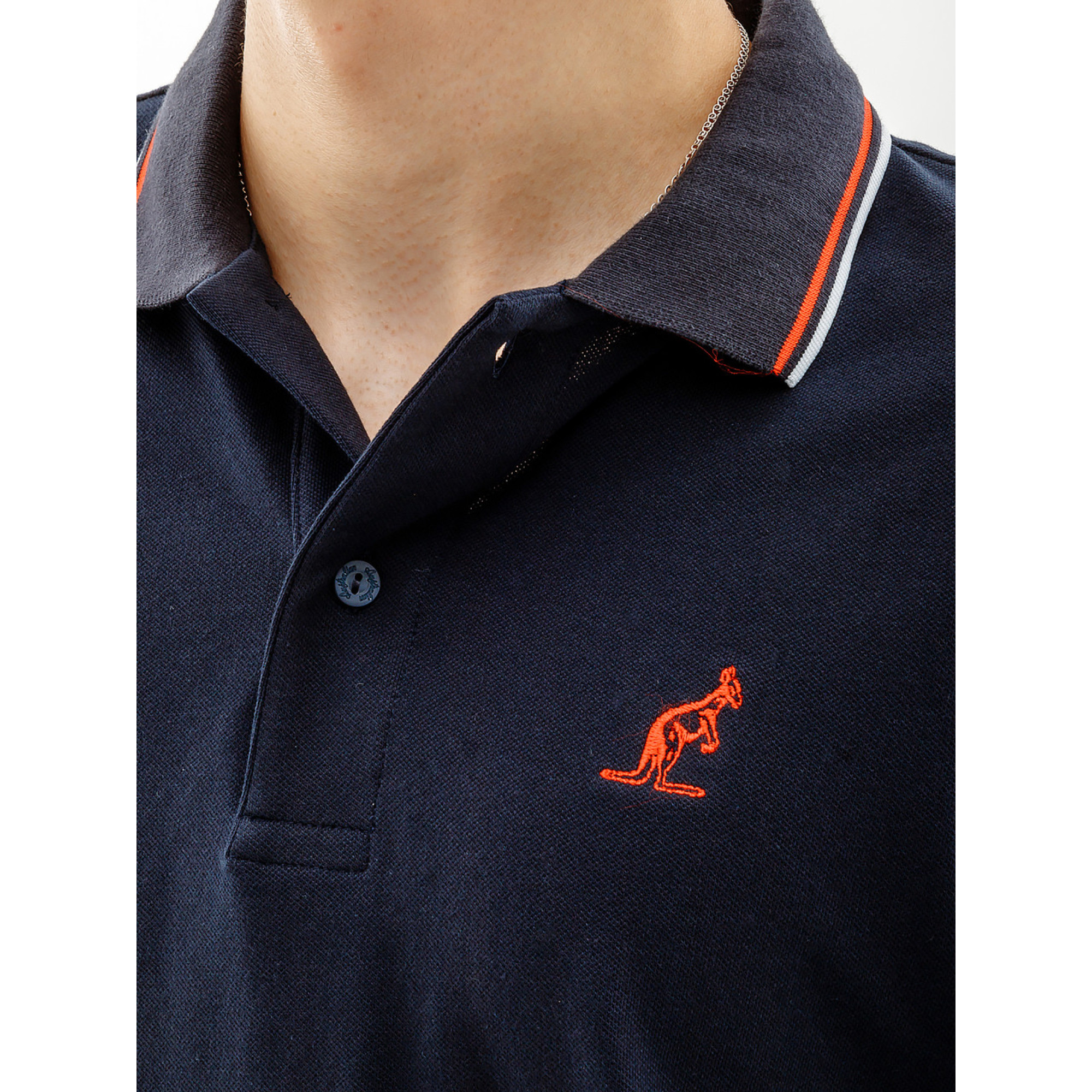 Чоловіча Футболка AUSTRALIAN 2-STRIPE PIQUE' POLO - R-FIT Синій 2XL (7dLSUPO0005-200C 2XL) - 2 - Robinzon.ua