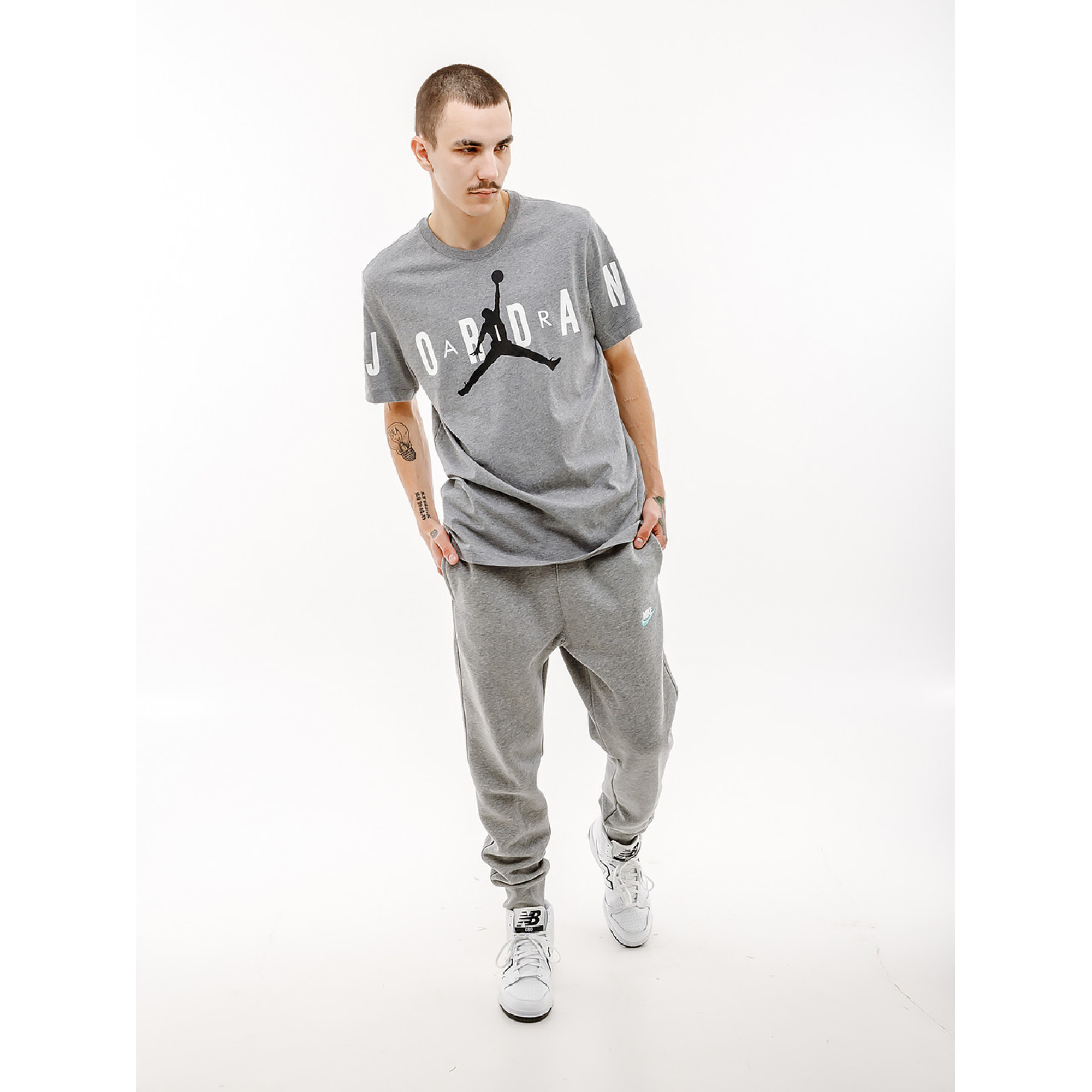 Чоловіча Футболка JORDAN M J JD AIR STRETCH SS CREW Сірий S (7dDV1445-091 S) - 3 - Robinzon.ua