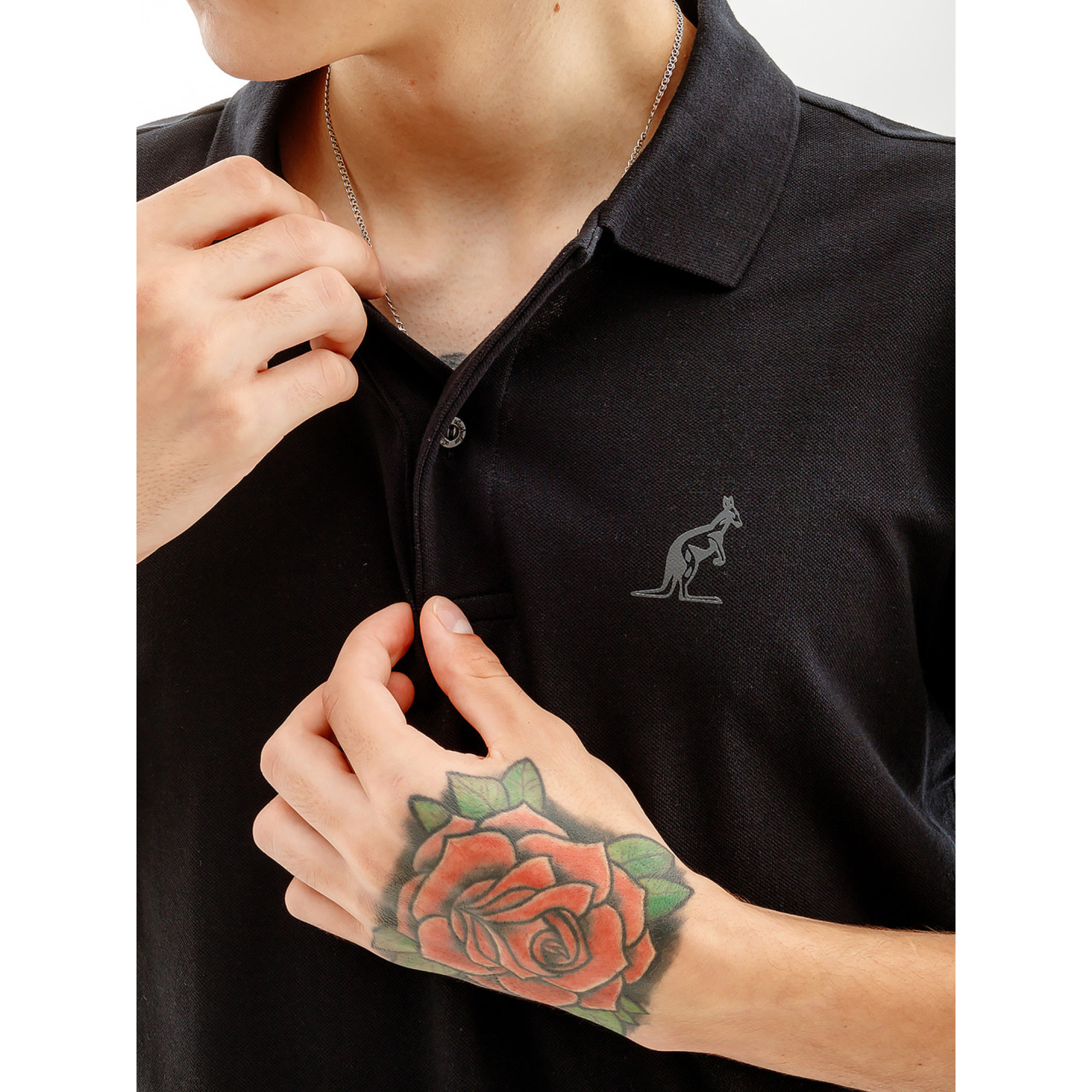 Чоловіча Футболка AUSTRALIAN LOGOS POLO PIQUE' EL R-FIT Чорний L (7dLSUPO0063-003 L) - 2 - Robinzon.ua