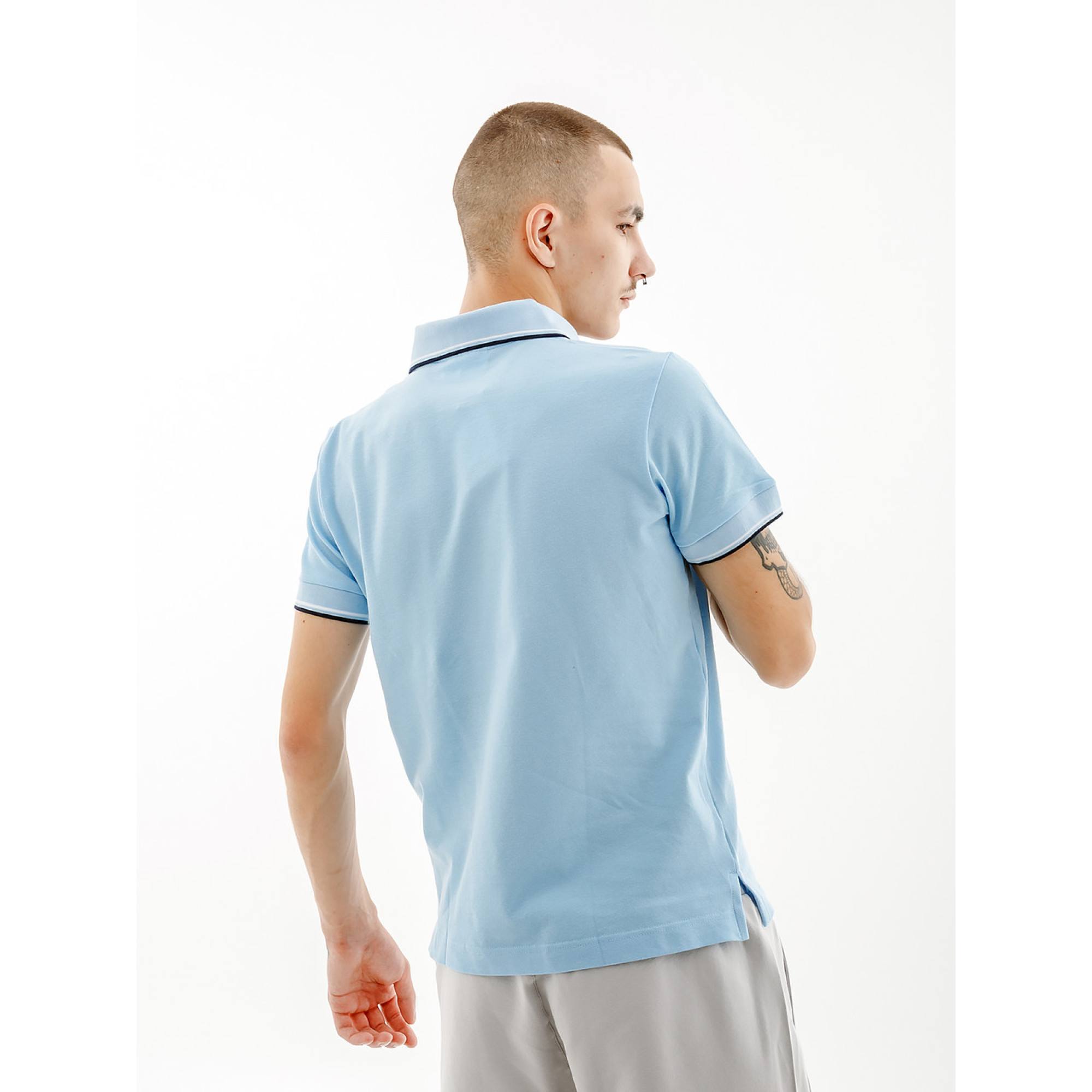 Чоловіча Футболка AUSTRALIAN 2-STRIPE PIQUE' POLO S-FIT Блакитний XL (7dLSUPO0004-440 XL) - 1 - Robinzon.ua