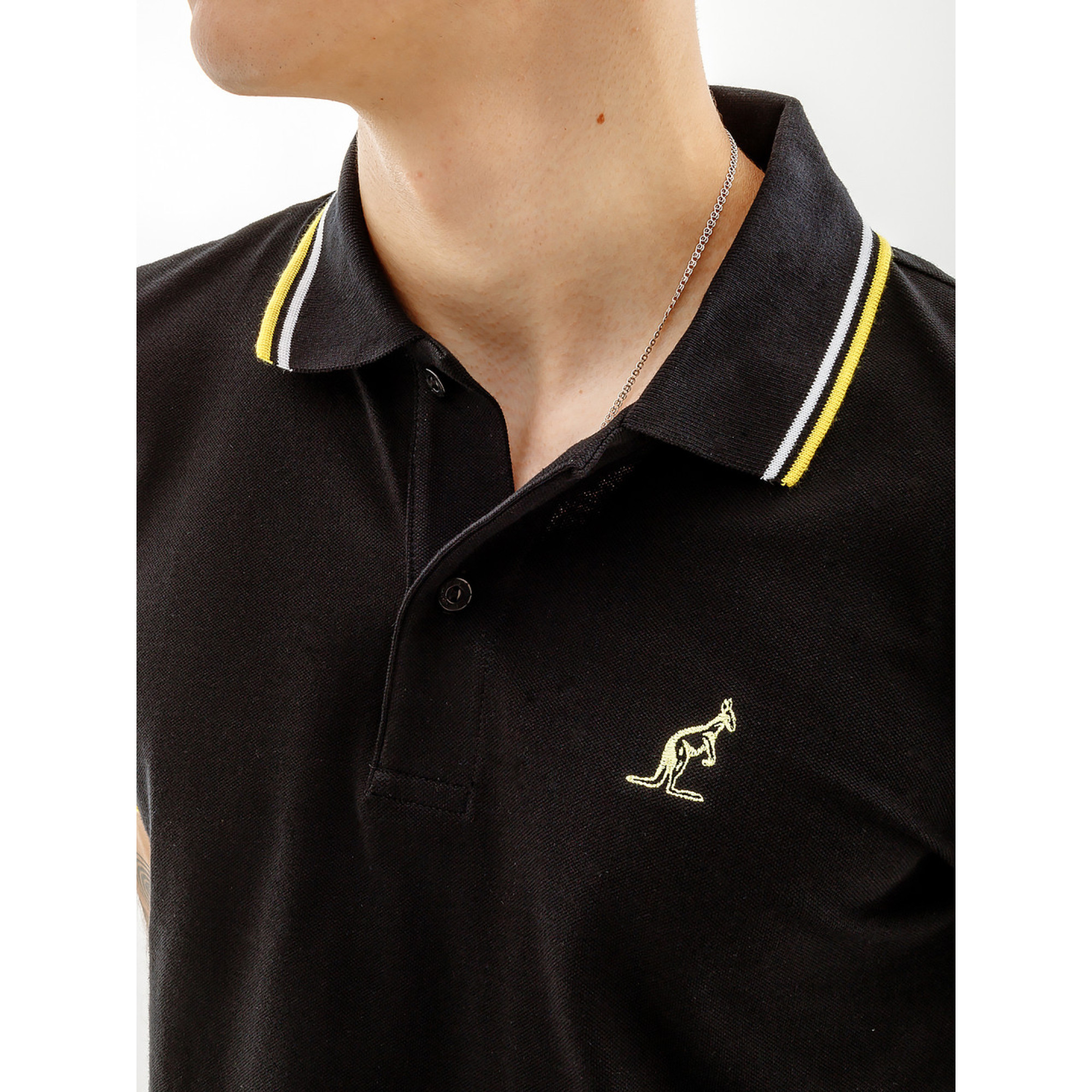 Чоловіча Футболка AUSTRALIAN 2-STRIPE PIQUE' POLO S-FIT Чорний 2XL (7dLSUPO0004-003A 2XL) - 3 - Robinzon.ua