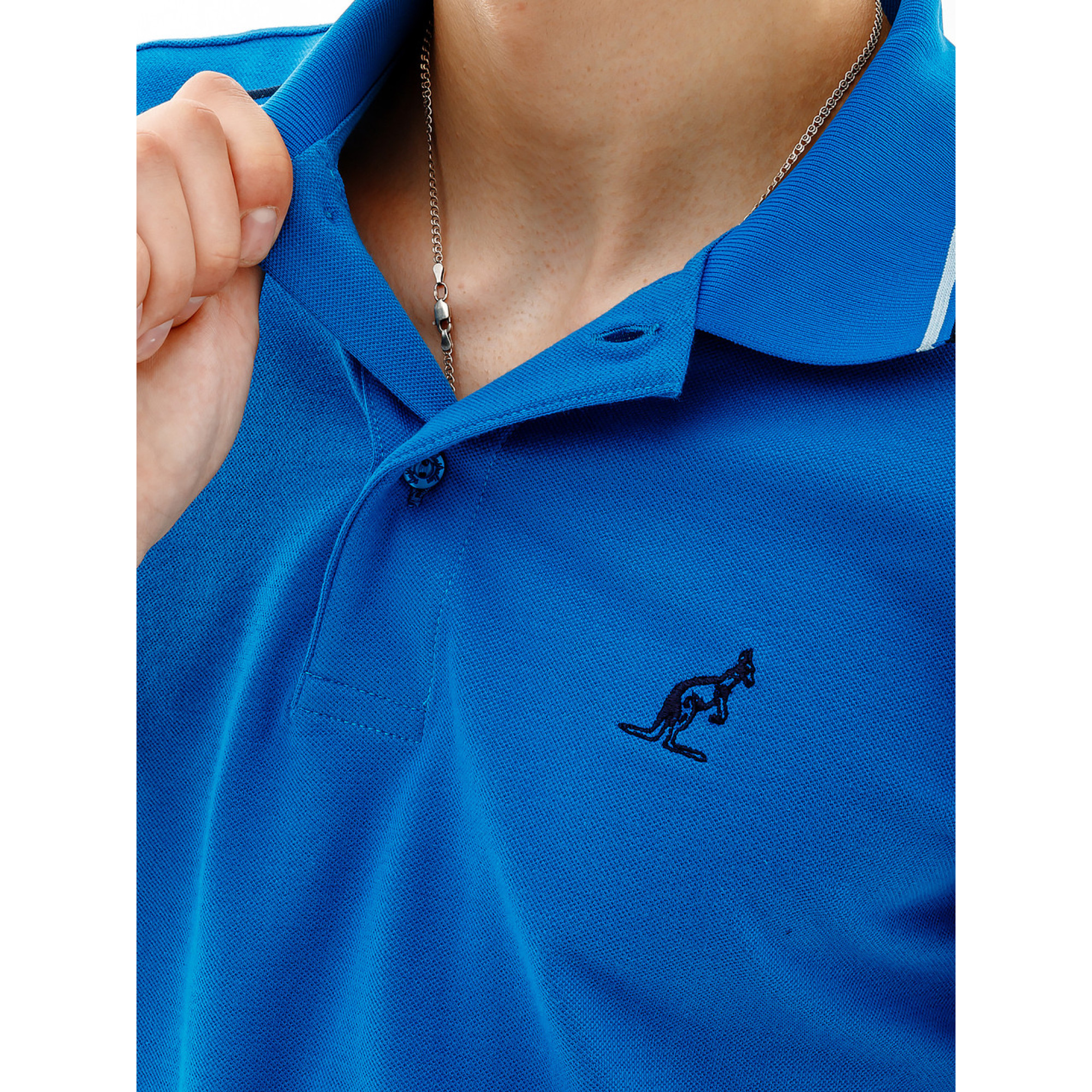 Чоловіча Футболка AUSTRALIAN 2-STRIPE PIQUE' POLO S-FIT Блакитний 2XL (7dLSUPO0004-335 2XL) - 2 - Robinzon.ua
