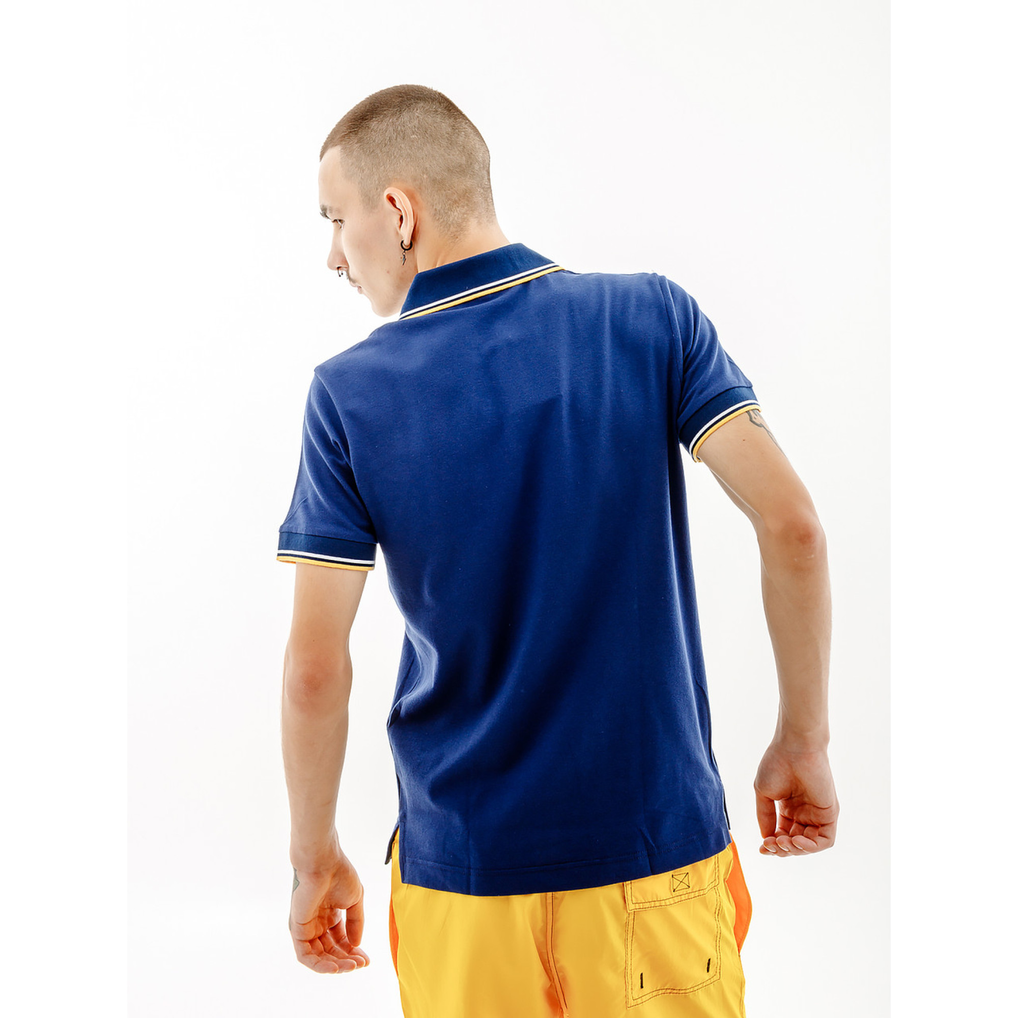 Чоловіча Футболка AUSTRALIAN 2-STRIPE PIQUE' POLO S-FIT Синій L (7dLSUPO0004-842B L) - 1 - Robinzon.ua
