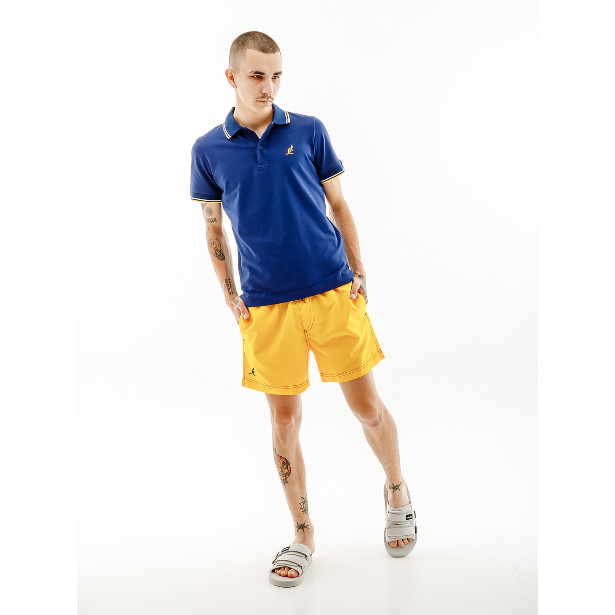 Чоловіча Футболка AUSTRALIAN 2-STRIPE PIQUE' POLO S-FIT Синій L (7dLSUPO0004-842B L) - 3 - Robinzon.ua