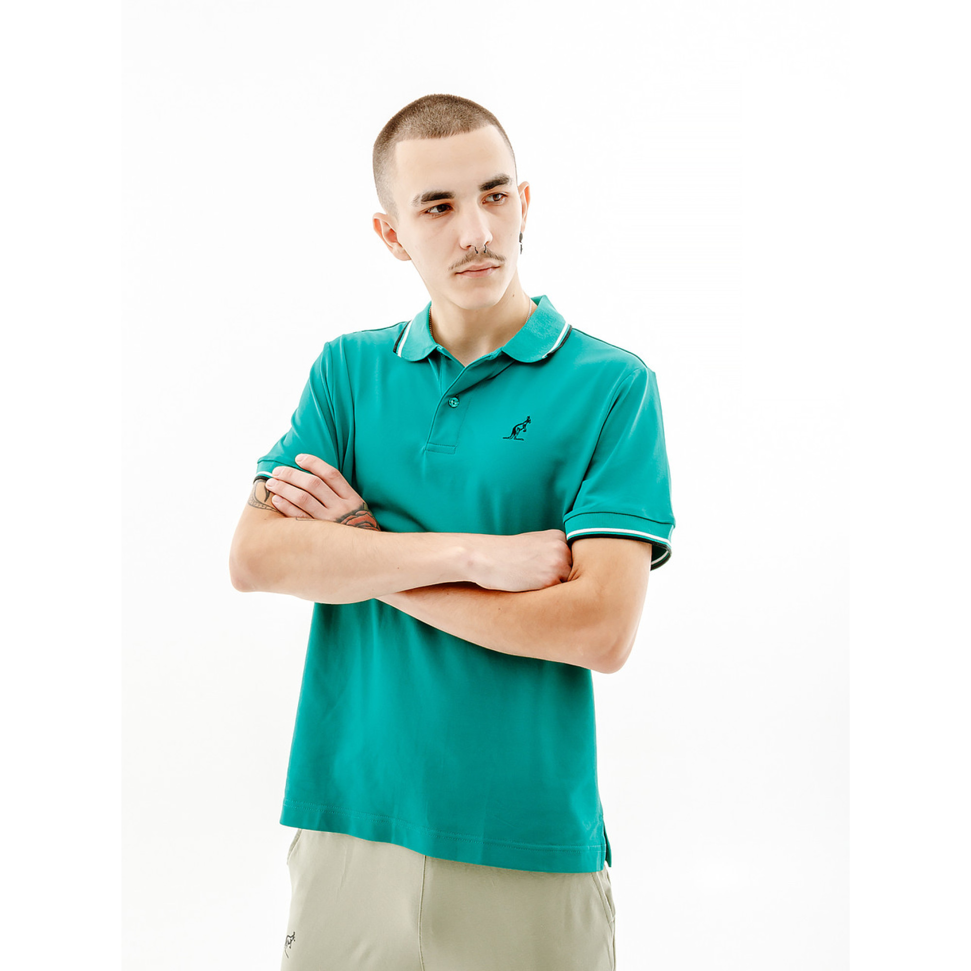 Чоловіча Футболка AUSTRALIAN TWO-STRIPES POLO TECH PIQUE' R-FIT Зелений 2XL (7dLSUPO0006-913A 2XL) - Robinzon.ua