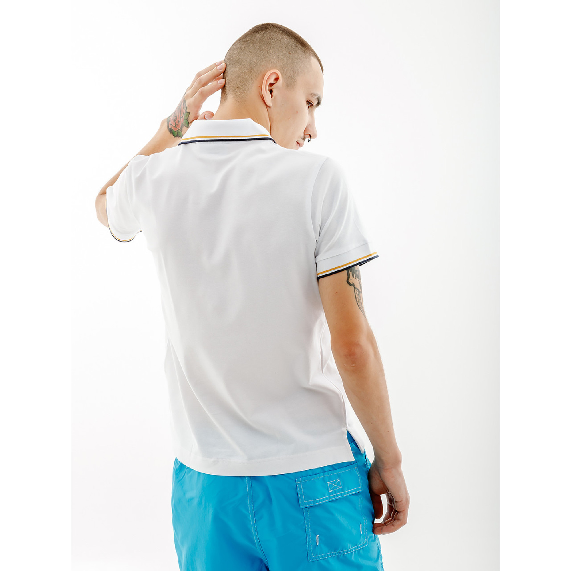 Чоловіча Футболка AUSTRALIAN 2-STRIPE PIQUE' POLO S-FIT Білий M (7dLSUPO0004-002 M) - 1 - Robinzon.ua