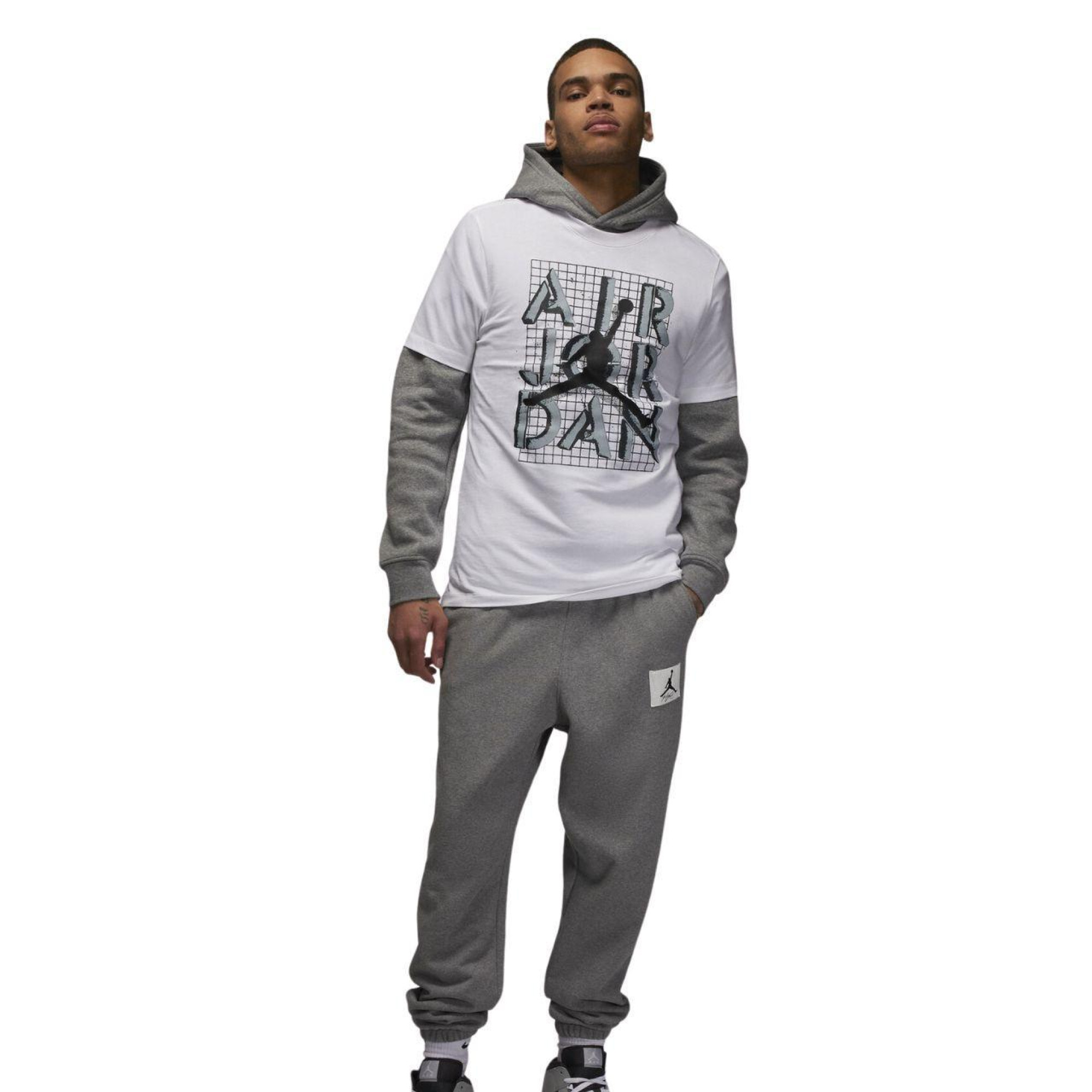 Чоловіча Футболка JORDAN M J BRAND JM STACK SS CREW Білий 2XL (7dFN5978-100 2XL) - 4 - Robinzon.ua