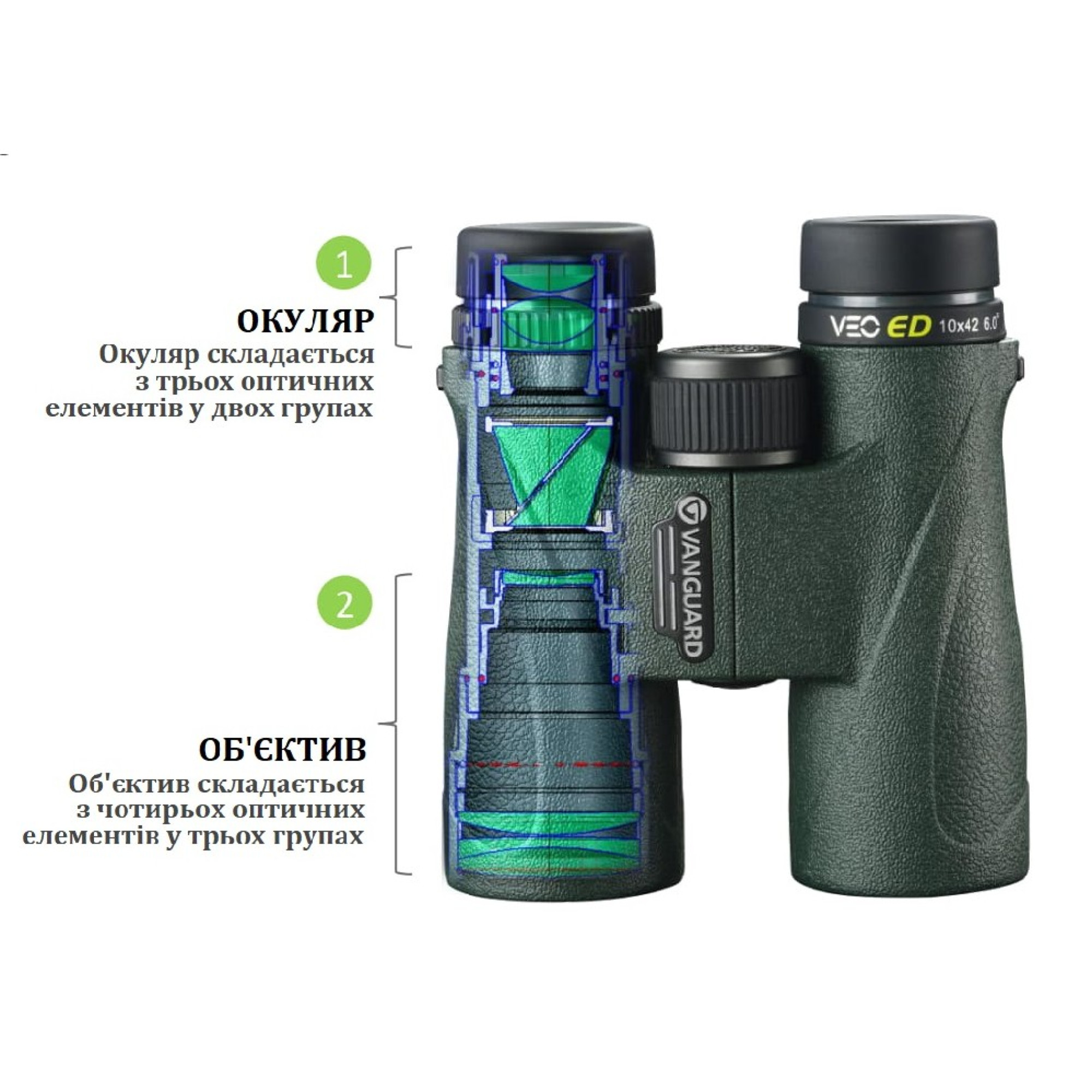 Бінокль Vanguard VEO ED 8x42 WP (VEO ED 8420) - Robinzon.ua