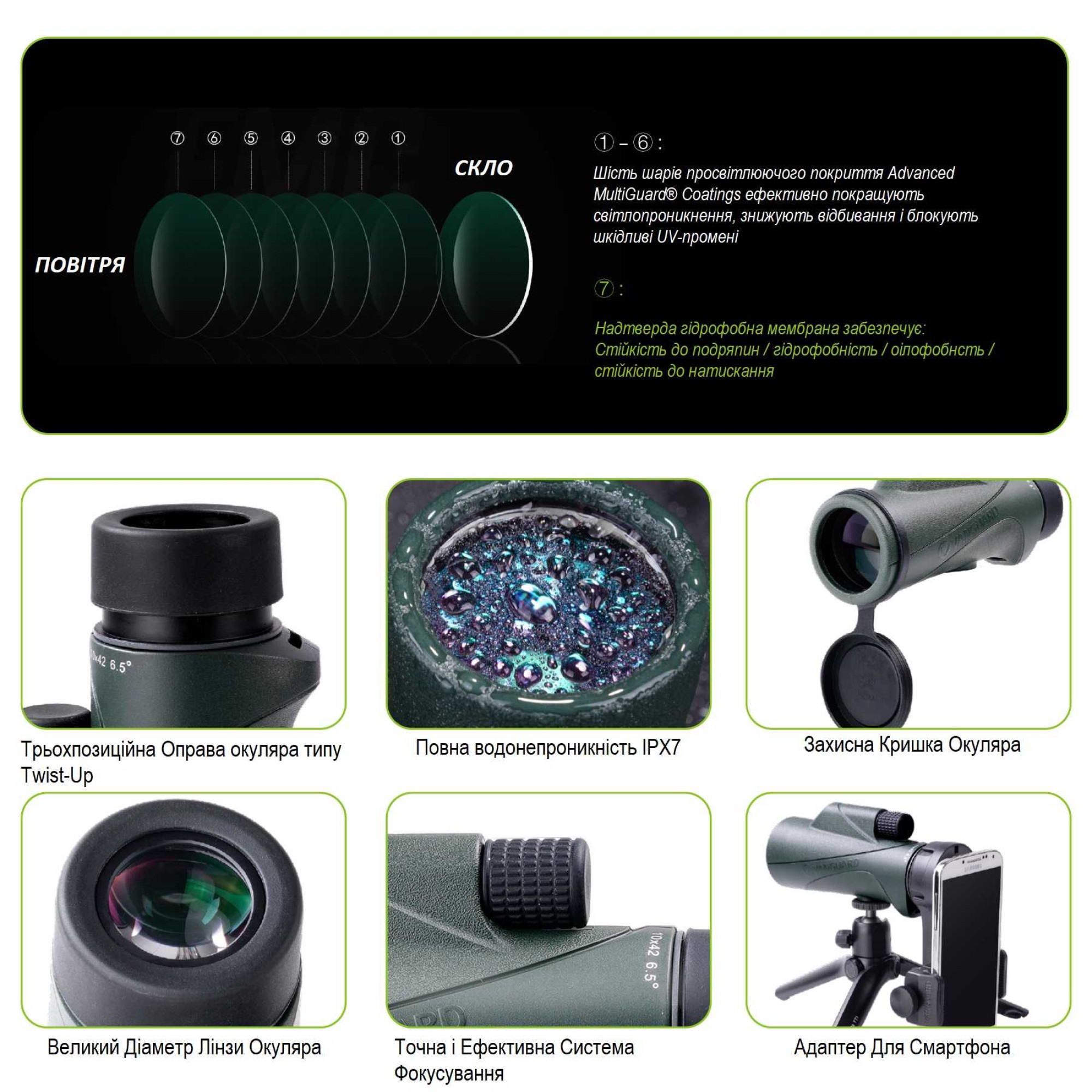 Монокуляр Vanguard VEO HD2 10x42 WP (VEO HD2 1042M) - 3 - Robinzon.ua