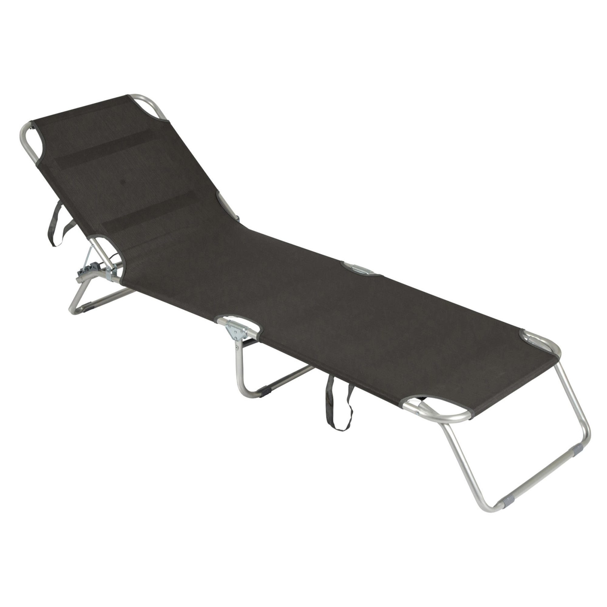 Ліжко розкладне Bo-Camp Sun Lounger 3 Positions Anthracite (1304480) - 2 - Robinzon.ua