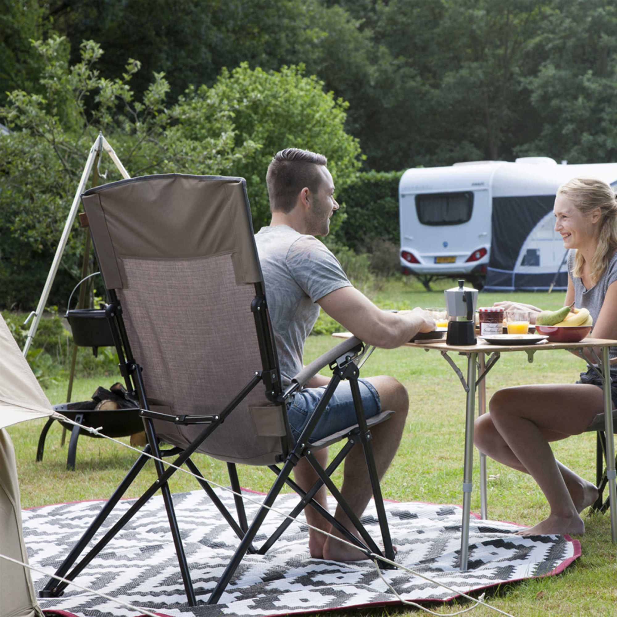 Килимок для пікніка Bo-Camp Falconwood Round Black/White (4271100) - Robinzon.ua