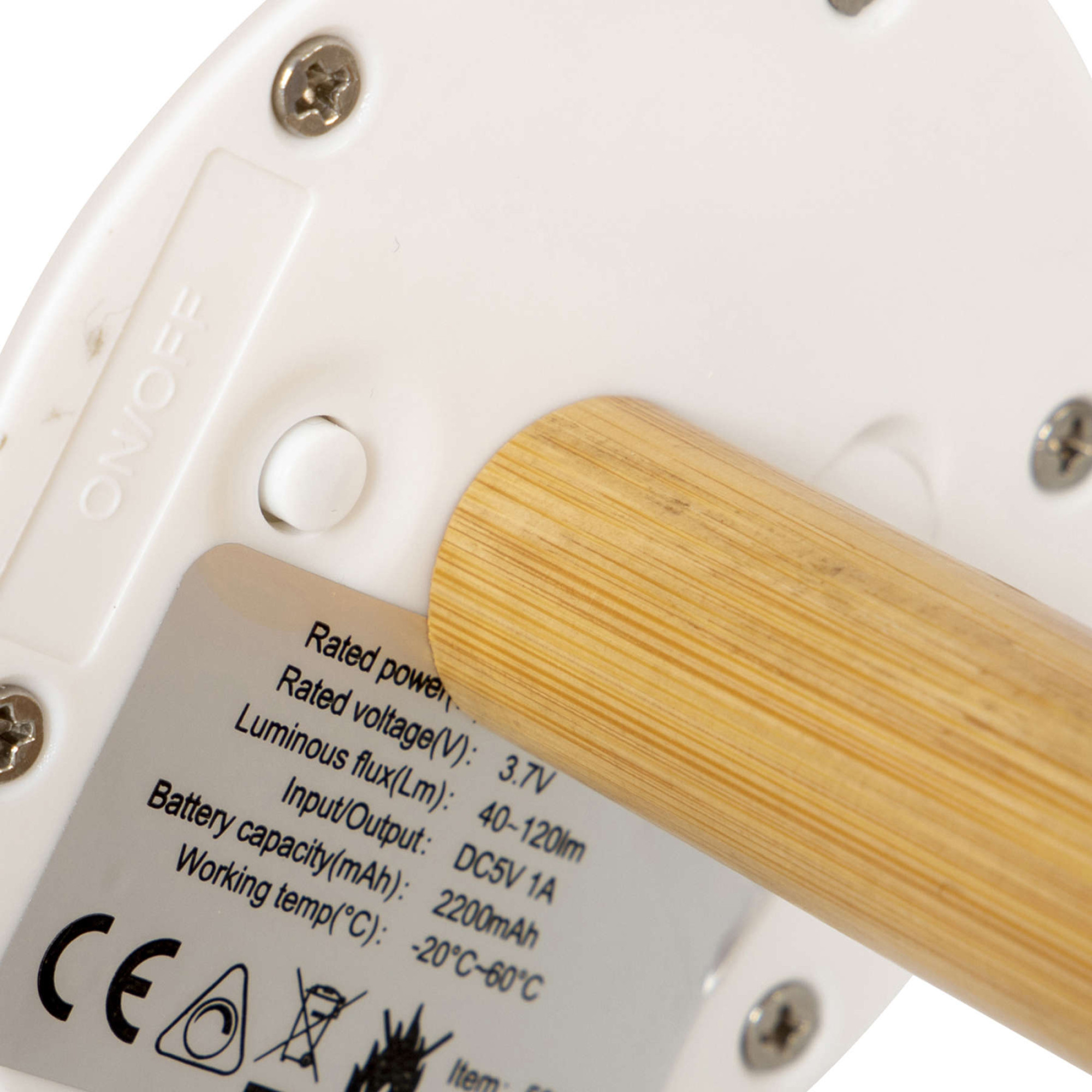 Ліхтар кемпінговий Bo-Camp Cambridge Rechargeable 200 Lumen Bamboo/White (5818792) - 3 - Robinzon.ua