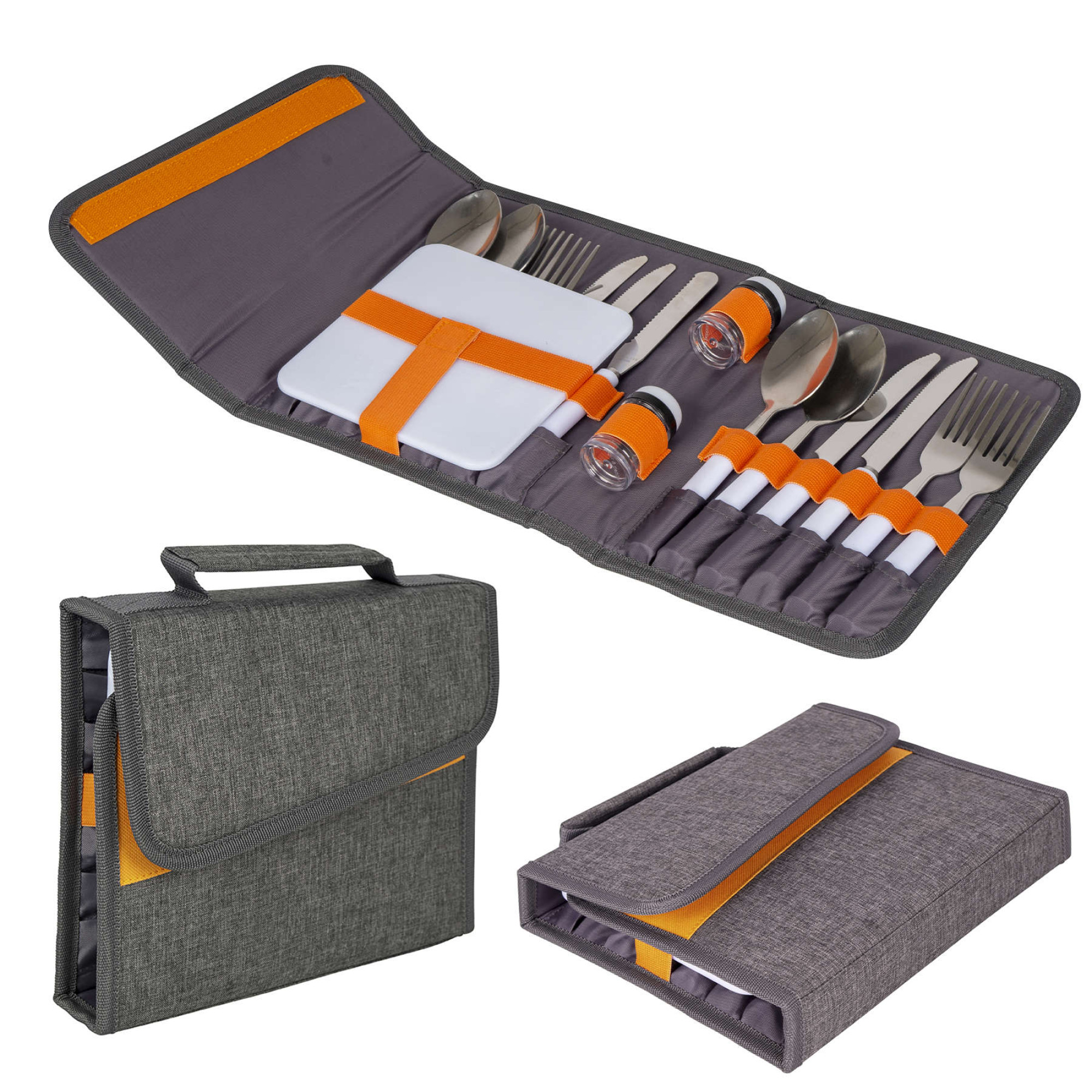 Набір столових приборів Bo-Camp Picnic 16 Pieces 4 Person Grey (7504340) - Robinzon.ua