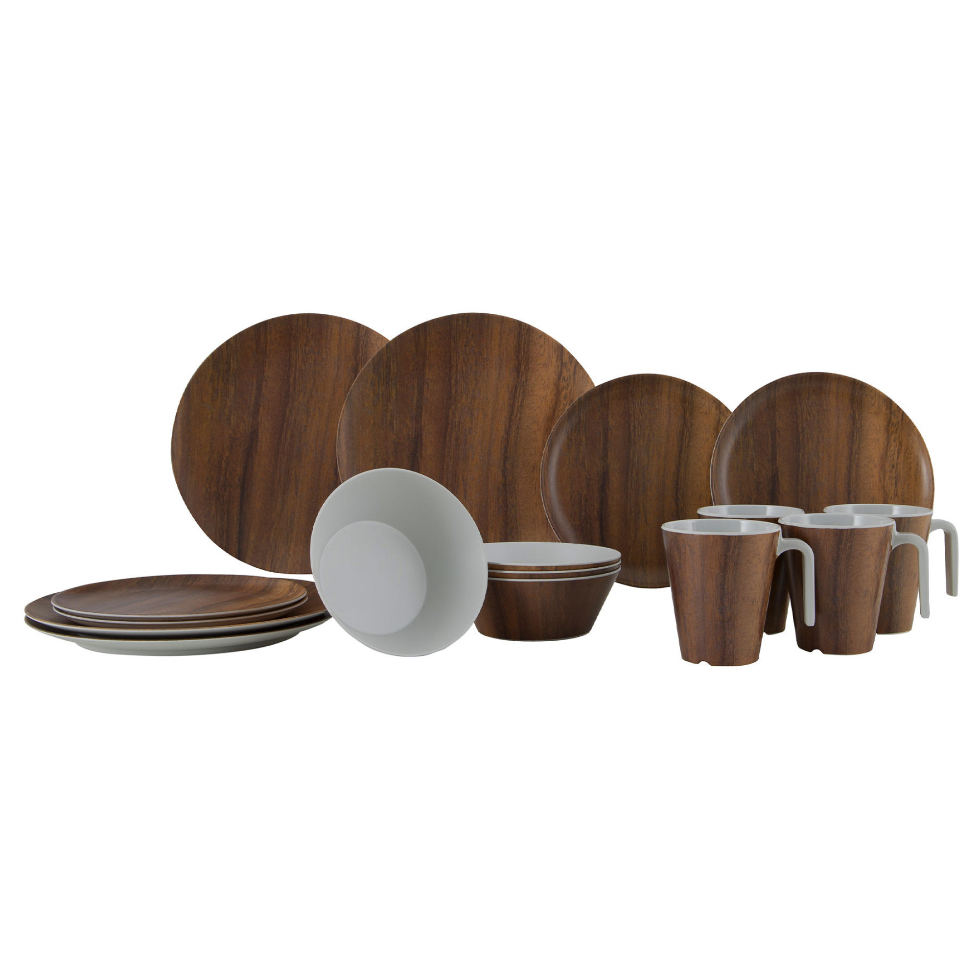 Сервіз столовий Gimex Tableware Nature 16 Pieces 4 Person Wood (6913100) - Robinzon.ua