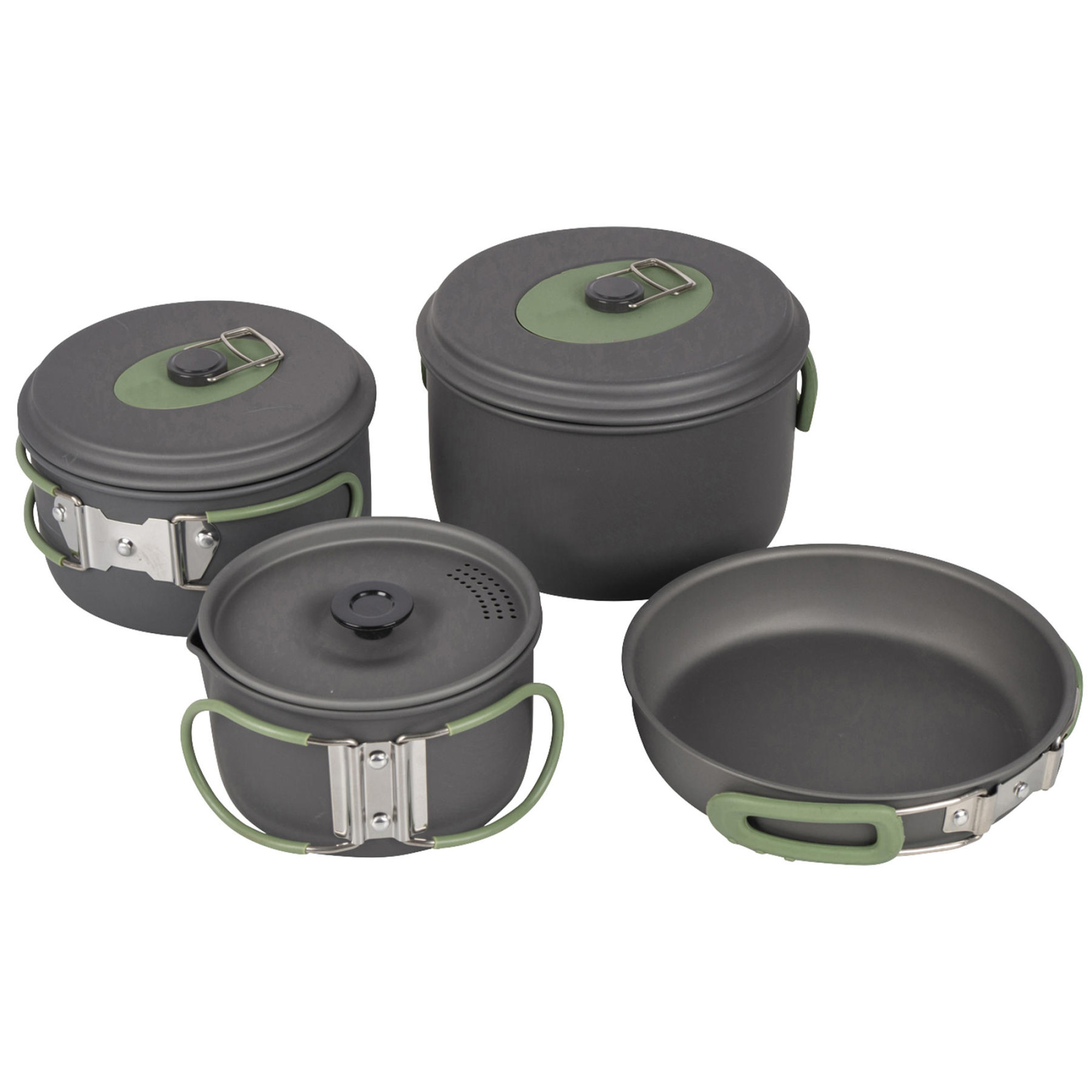 Набір посуду Bo-Camp Explorer 4 Pieces 19 Hard Anodized Grey/Green (2200241) - Robinzon.ua