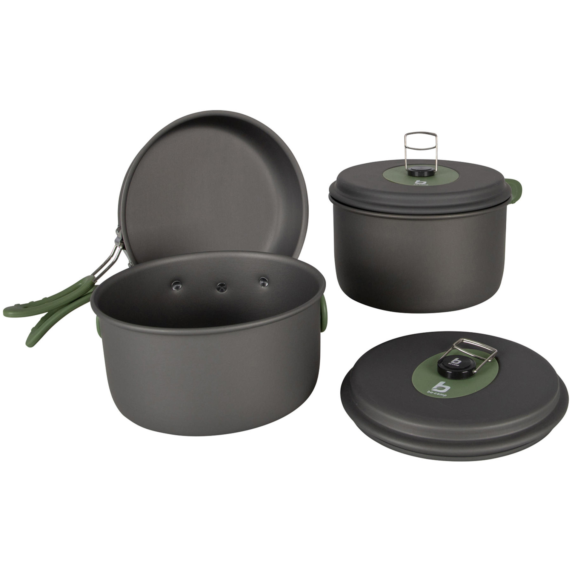 Набор посуды Bo-Camp Explorer 3 Pieces Hard Anodized Grey/Green (2200239) - 3 - Robinzon.ua