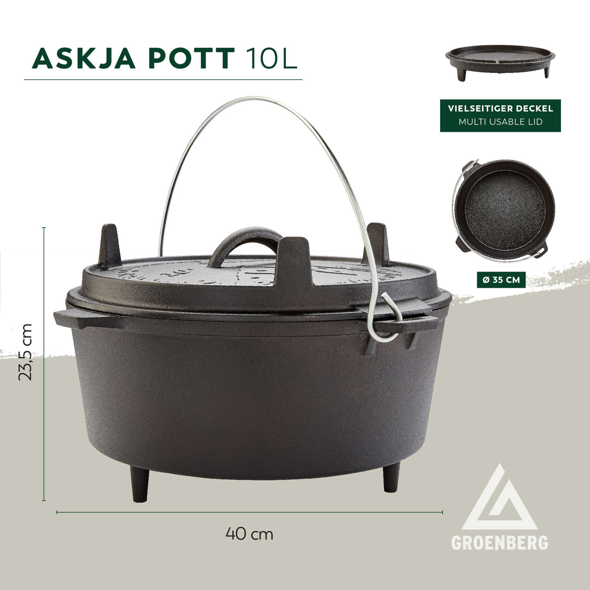 Казан з кришкою Groenberg Askja Pot 33 cm / 10 L Black (266018) - 1 Казан з кришкою Groenberg Askja Pot 33 cm / 10 L Black (266018) - 1 - Robinzon.ua