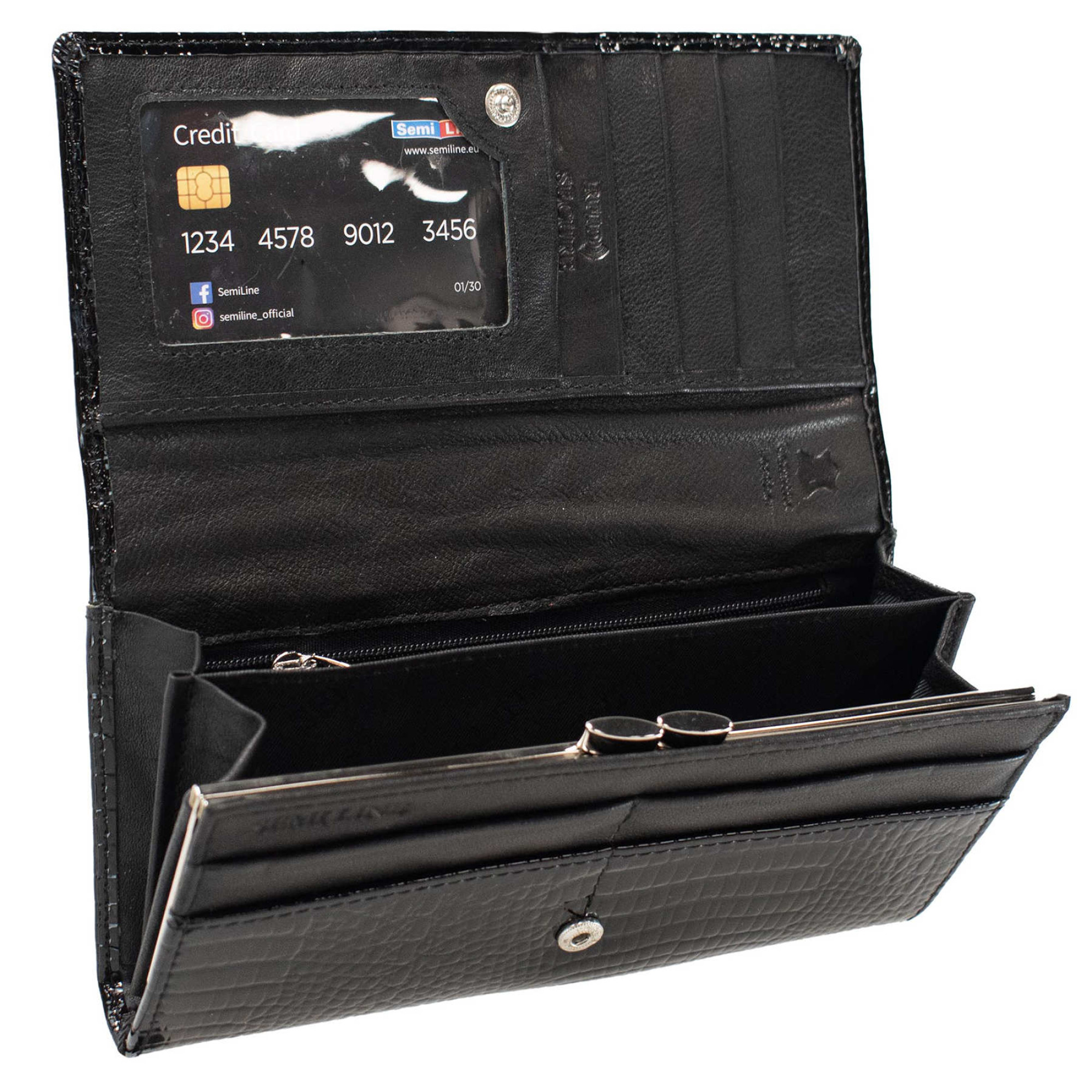 Кошелек женский кожаный Semi Line RFID Black (P8228-0) - 1 - Robinzon.ua