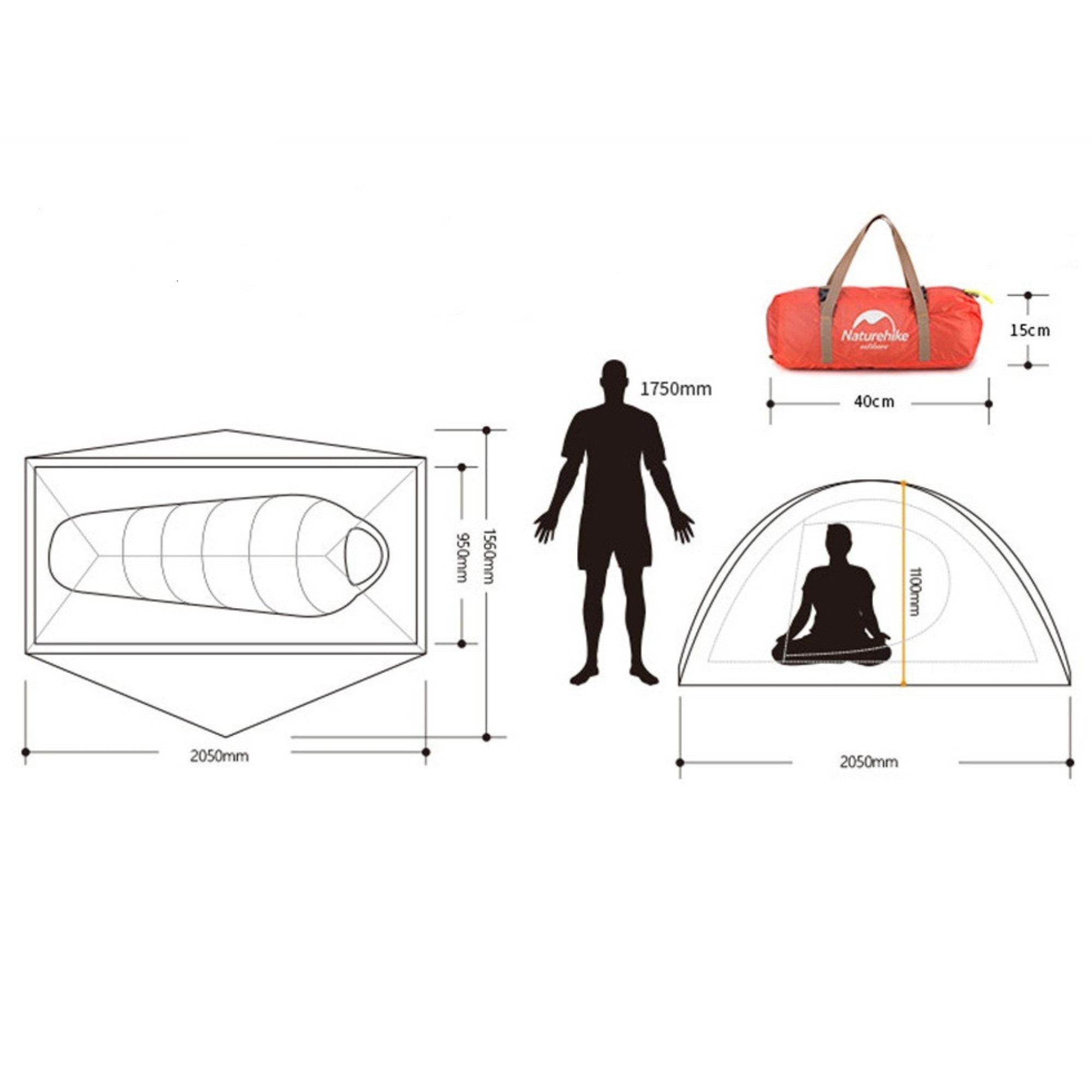 Одномісний намет Naturehike Cycling 1  (Spider)  NH18A095-D - 4 - Robinzon.ua