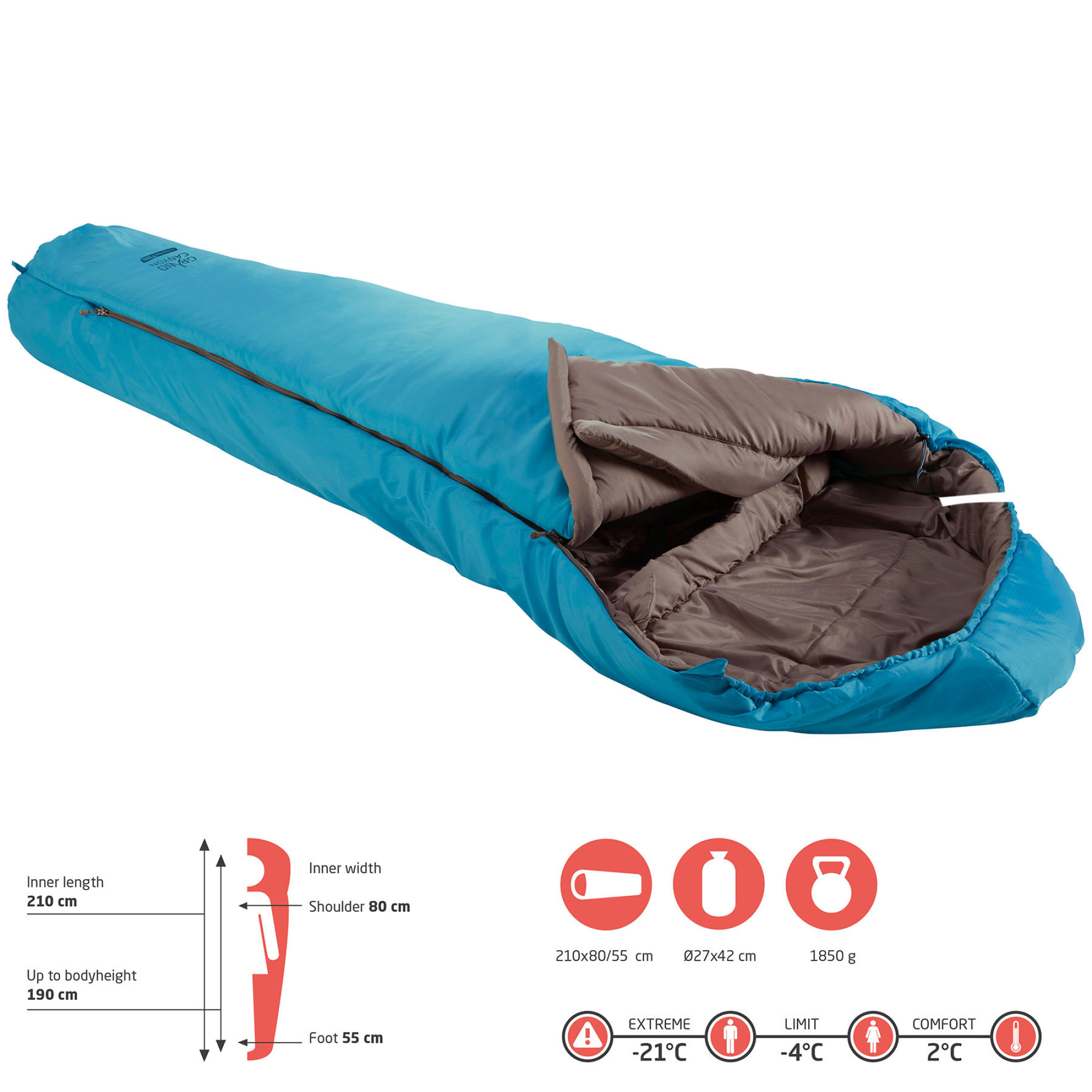 Спальний мішок Grand Canyon Fairbanks 190 -4°C Caneel Bay Left (340006) - 6 - Robinzon.ua