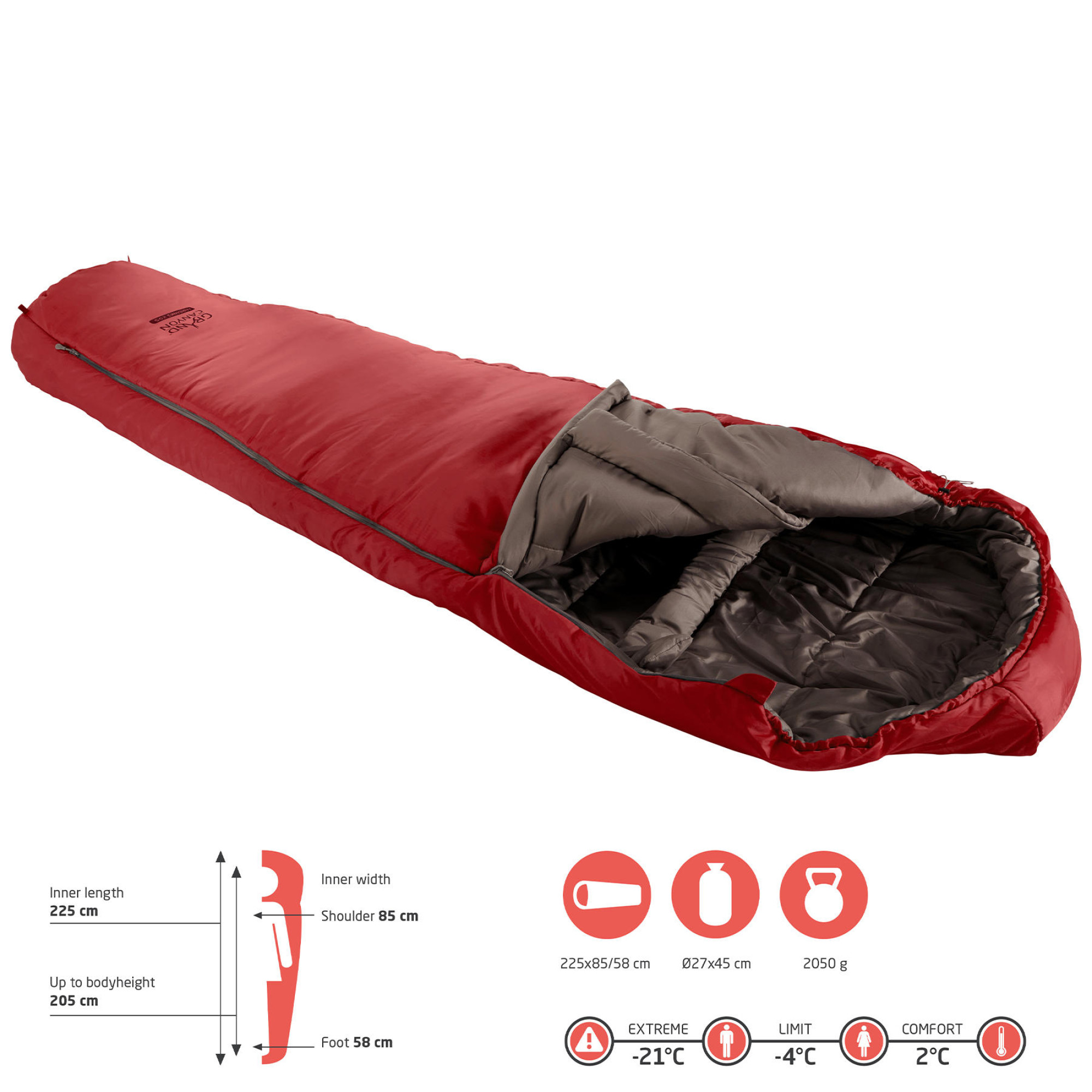 Спальный мешок Grand Canyon Fairbanks 205 -4°C Red Dahlia Left (340009) - 5 Спальный мешок Grand Canyon Fairbanks 205 -4°C Red Dahlia Left (340009) - 5 - Robinzon.ua
