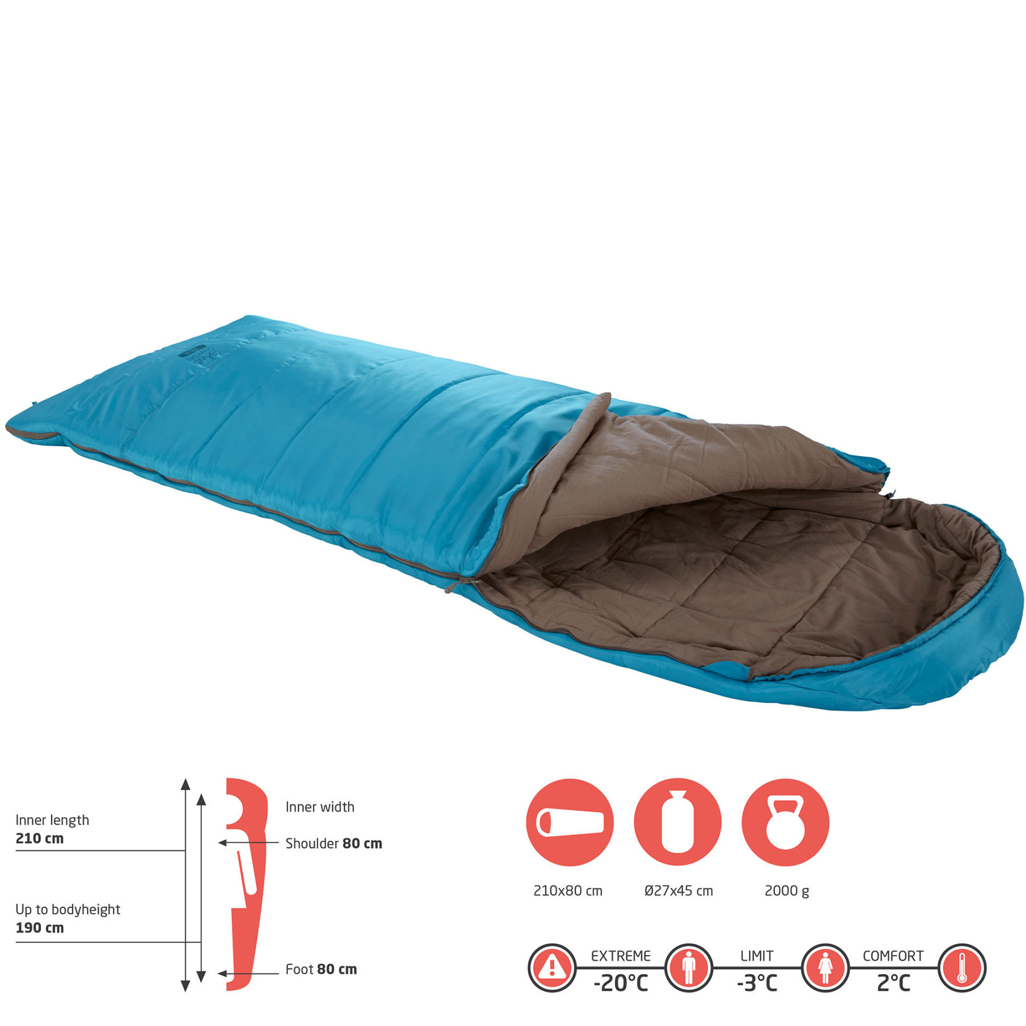 Спальний мішок Grand Canyon Utah 190 -3°C Caneel Bay Left (340010) - 5 - Robinzon.ua