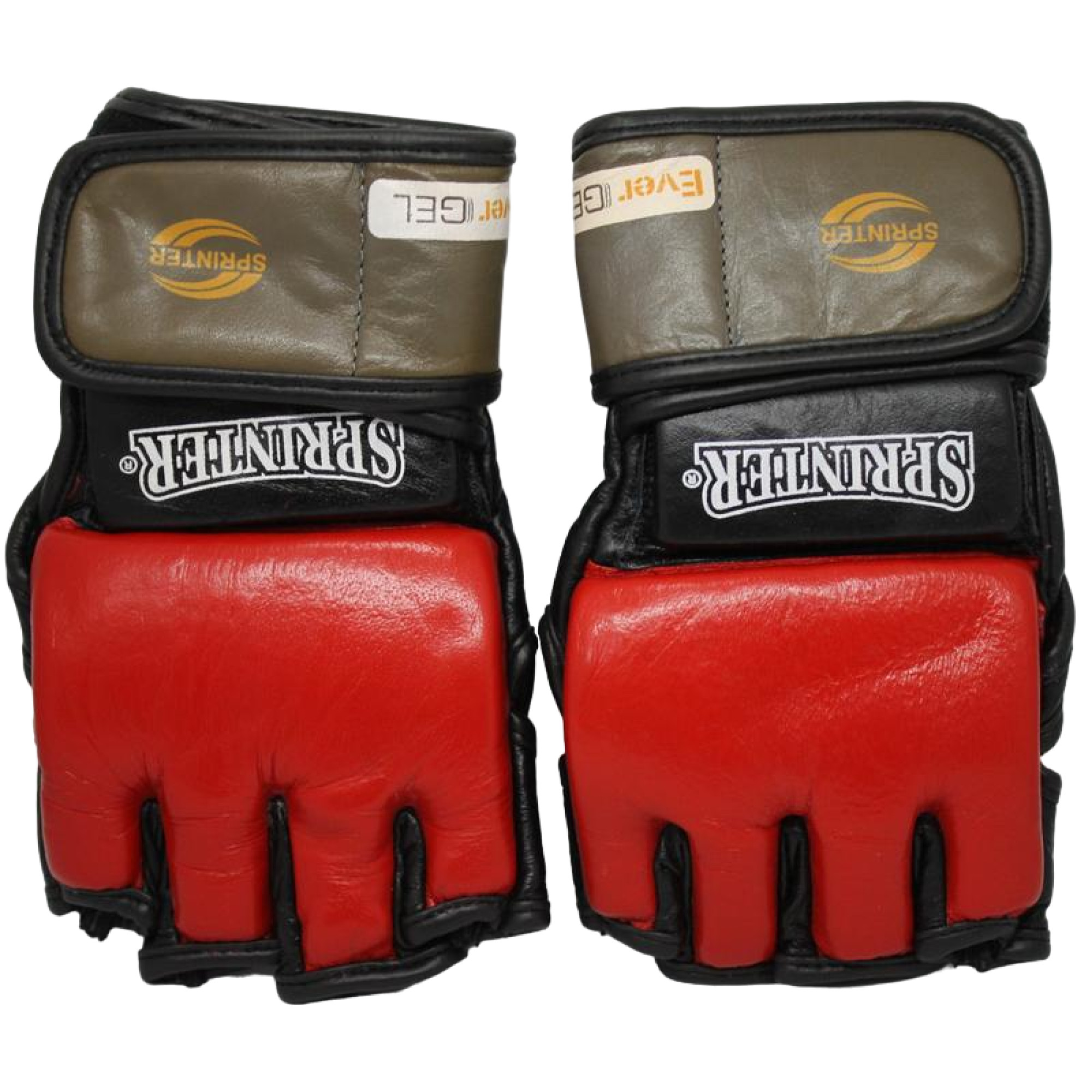 Рукавички для єдиноборств Sprinter "EverGel Grappling" - XL. Червоні. Шкіра - Robinzon.ua