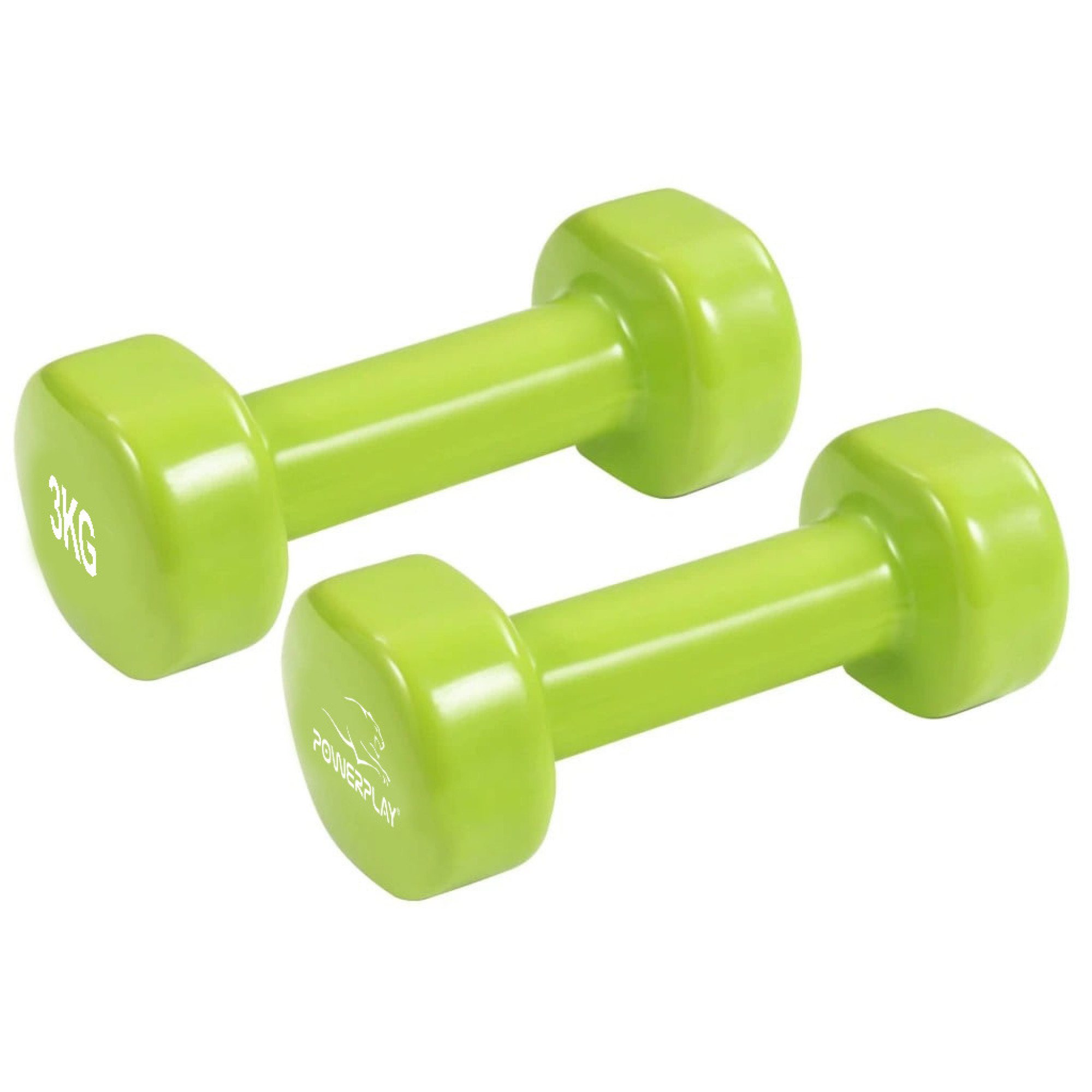 Гантель виниловая PowerPlay 4125 Achilles 2*3 кг. Зелёные (2шт.) - 6 - Robinzon.ua