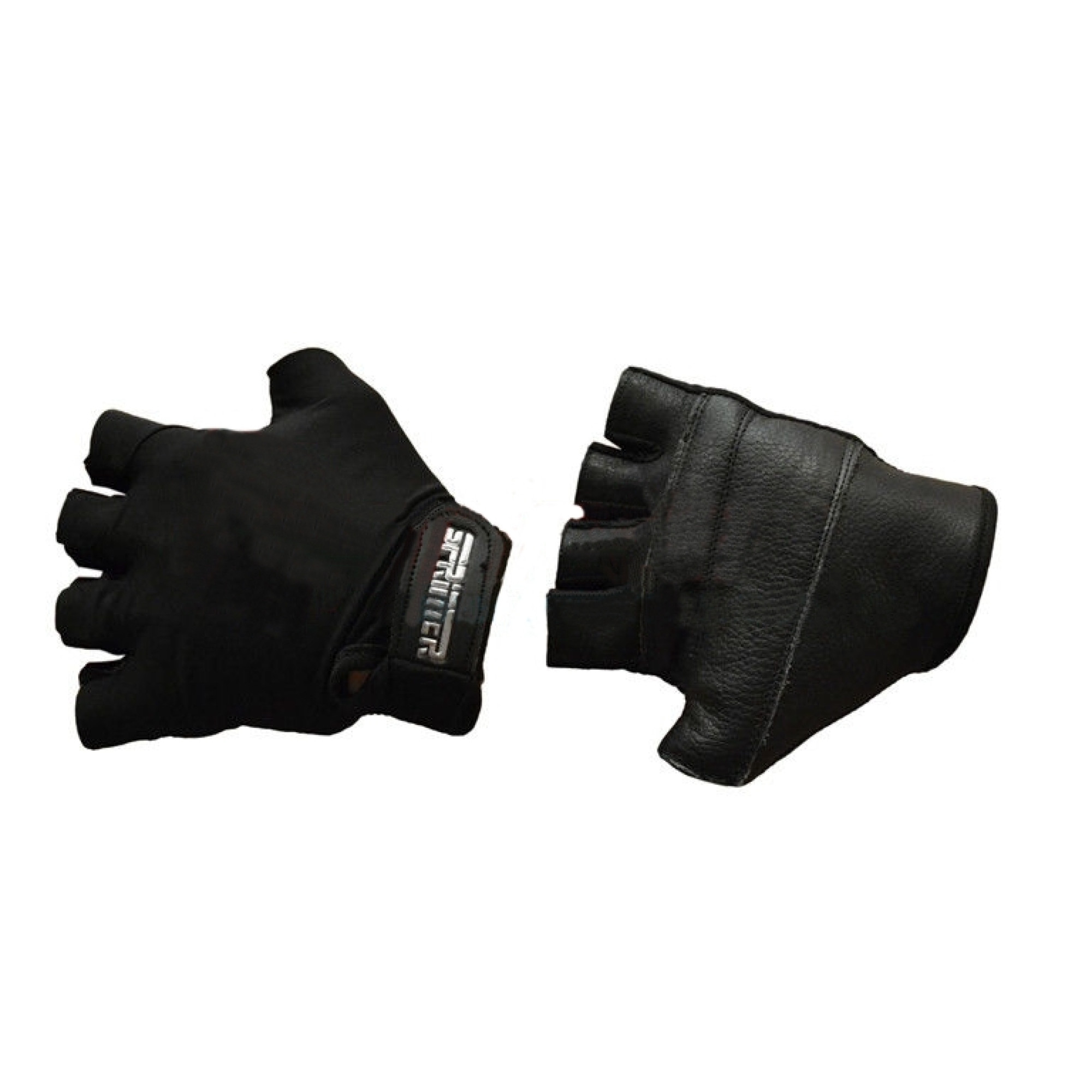 Рукавички без пальців Sprinter еластик + шкіра XL Чорні - Robinzon.ua