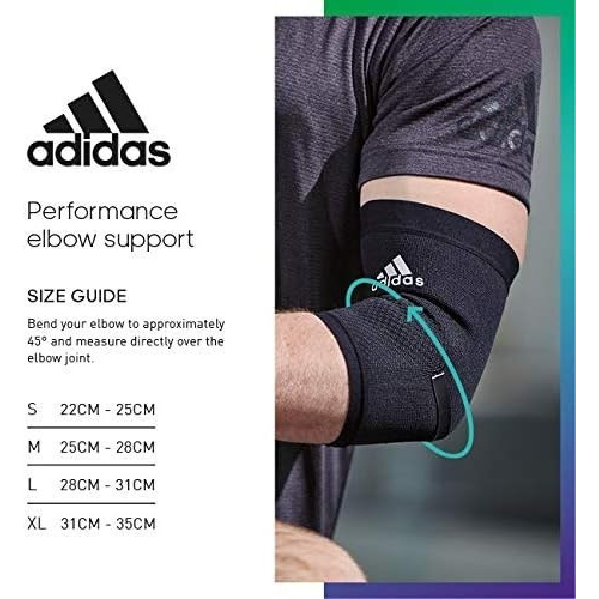 Фіксатор ліктя Adidas Performance Elbow Support чорний, фарбований Уні XL ADSU-13334RD XL - 2 - Robinzon.ua