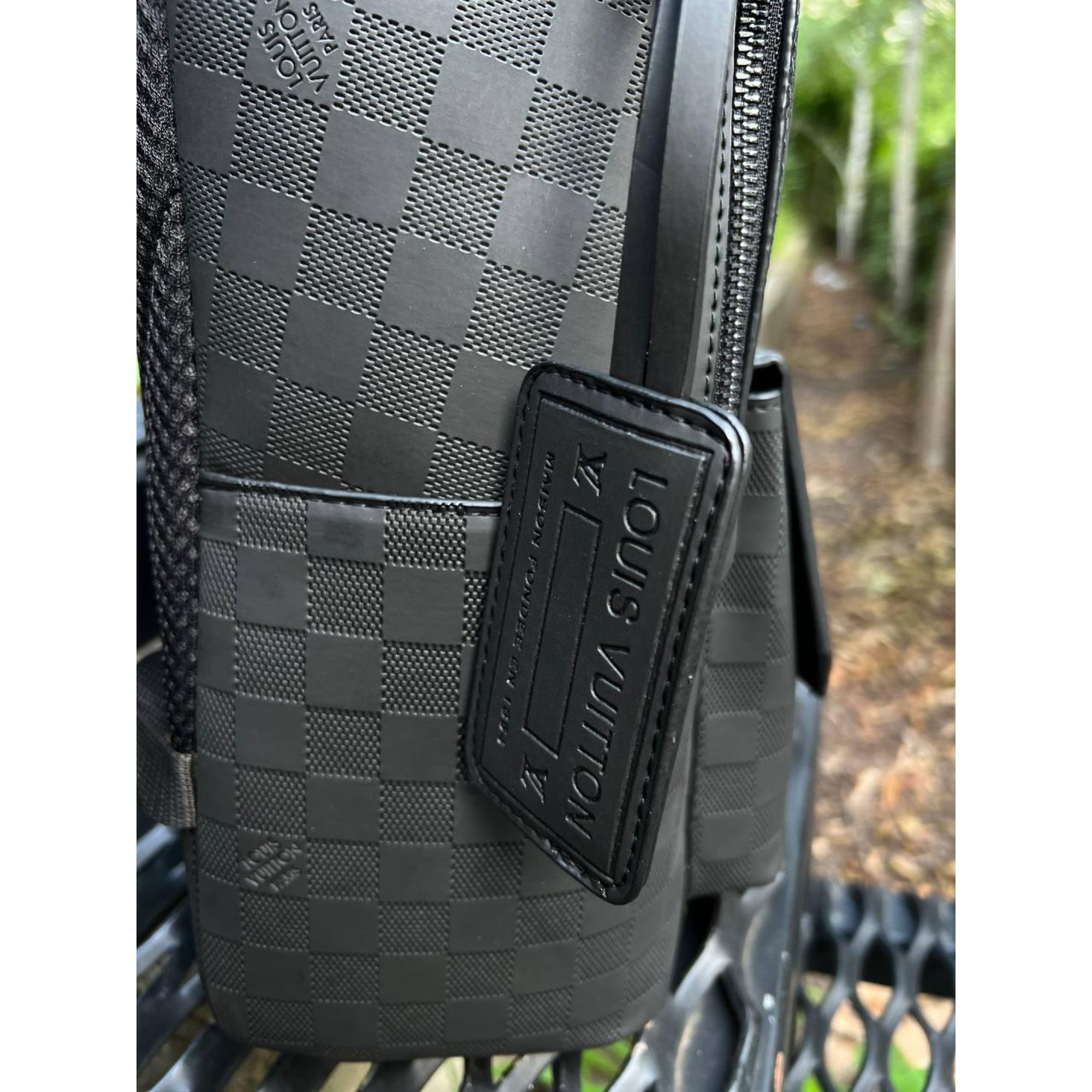 Чоловічий рюкзак луї вітон Louis Vuitton шкіряний повсякденний чорний в шахматку - 5 - Robinzon.ua