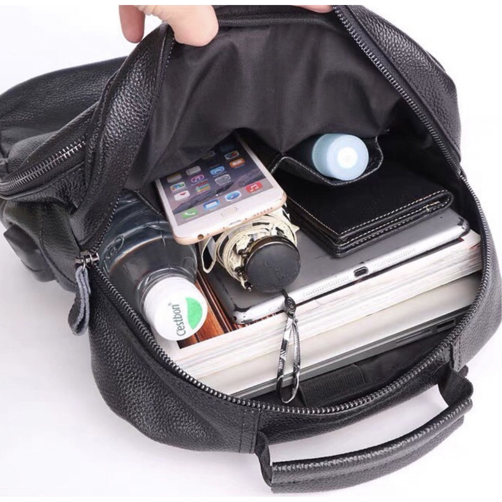 Городской кожаный рюкзак Tiding Bag B2-03555A черный - 3 - Robinzon.ua