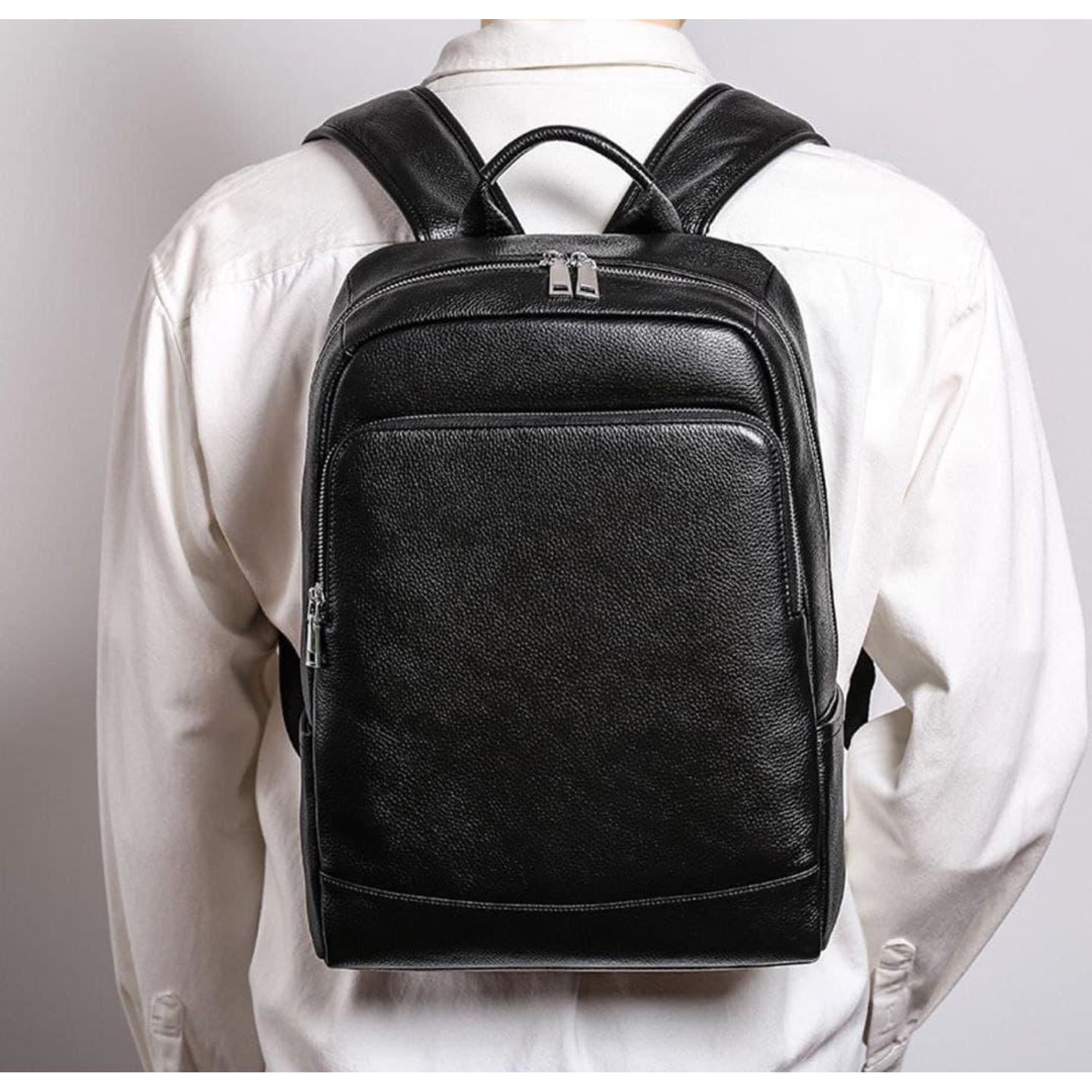 Рюкзак мужской. Черный рюкзак из натуральной кожи A2-27023 черный - 2 - Robinzon.ua
