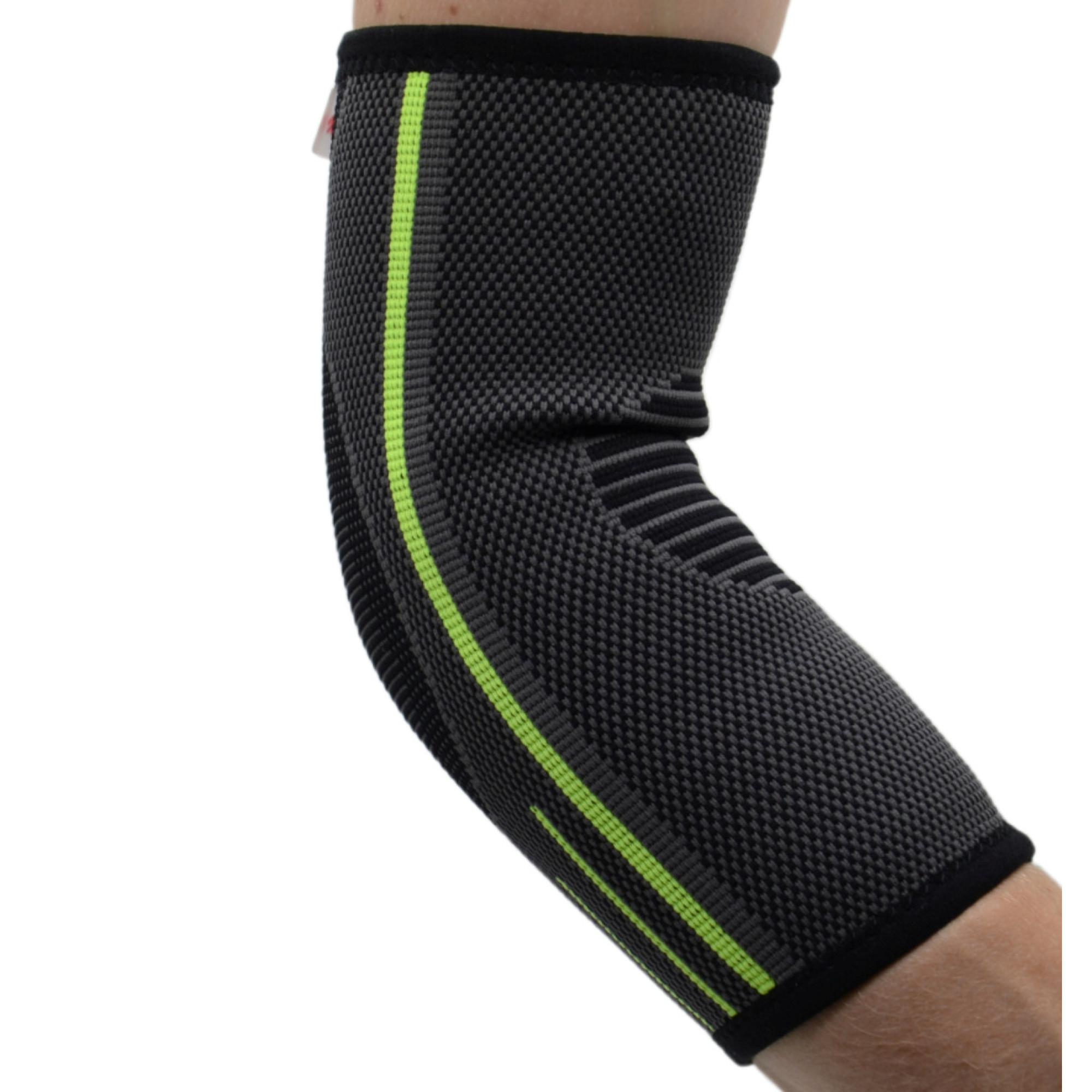 Компресійний налокітник MadMax MFA-283 3D Compressive elbow support Dark grey/Neon green S - 5 - Robinzon.ua