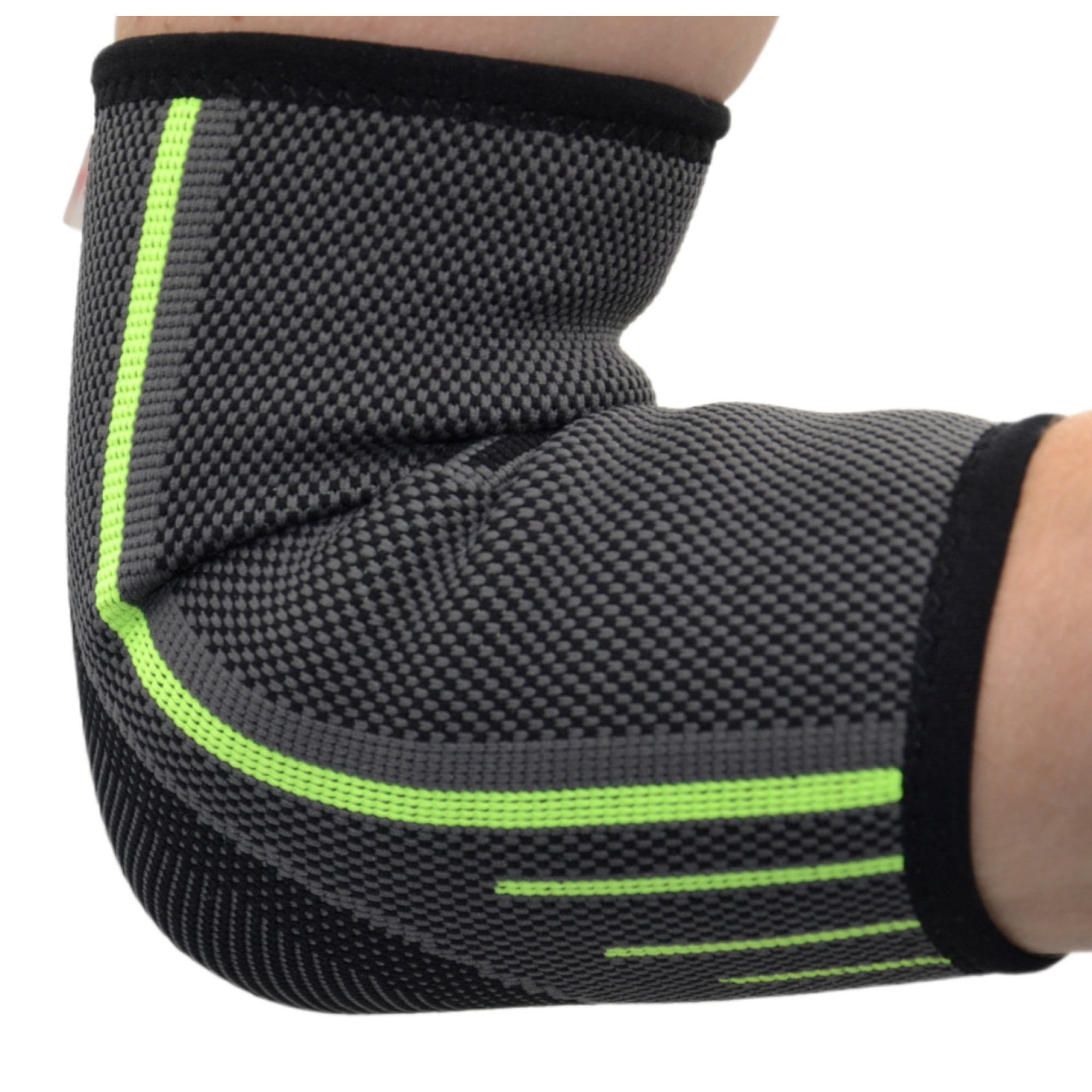Компресійний налокітник MadMax MFA-283 3D Compressive elbow support Dark grey/Neon green S - 1 - Robinzon.ua