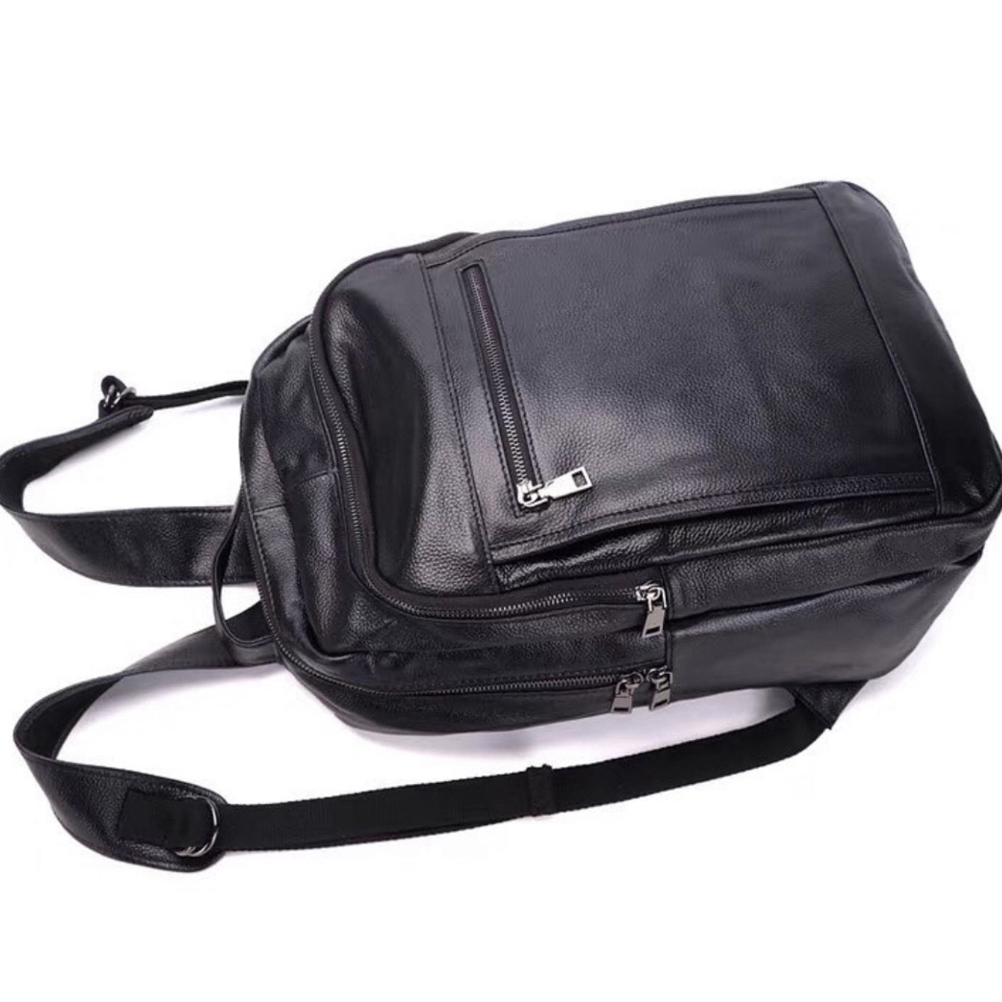 Чоловічий шкіряний рюкзак для ноутбука та поїздок Tiding Bag B2-1357A чорний - 5 - Robinzon.ua