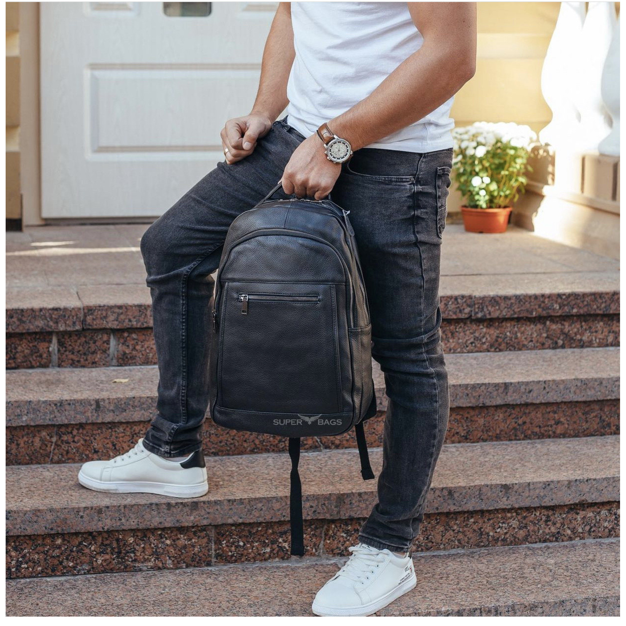 Шкіряний чоловічий рюкзак для ноутбука та поїздок Tiding Bag D3-93438 чорний - 6 Шкіряний чоловічий рюкзак для ноутбука та поїздок Tiding Bag D3-93438 чорний - 6 - Robinzon.ua