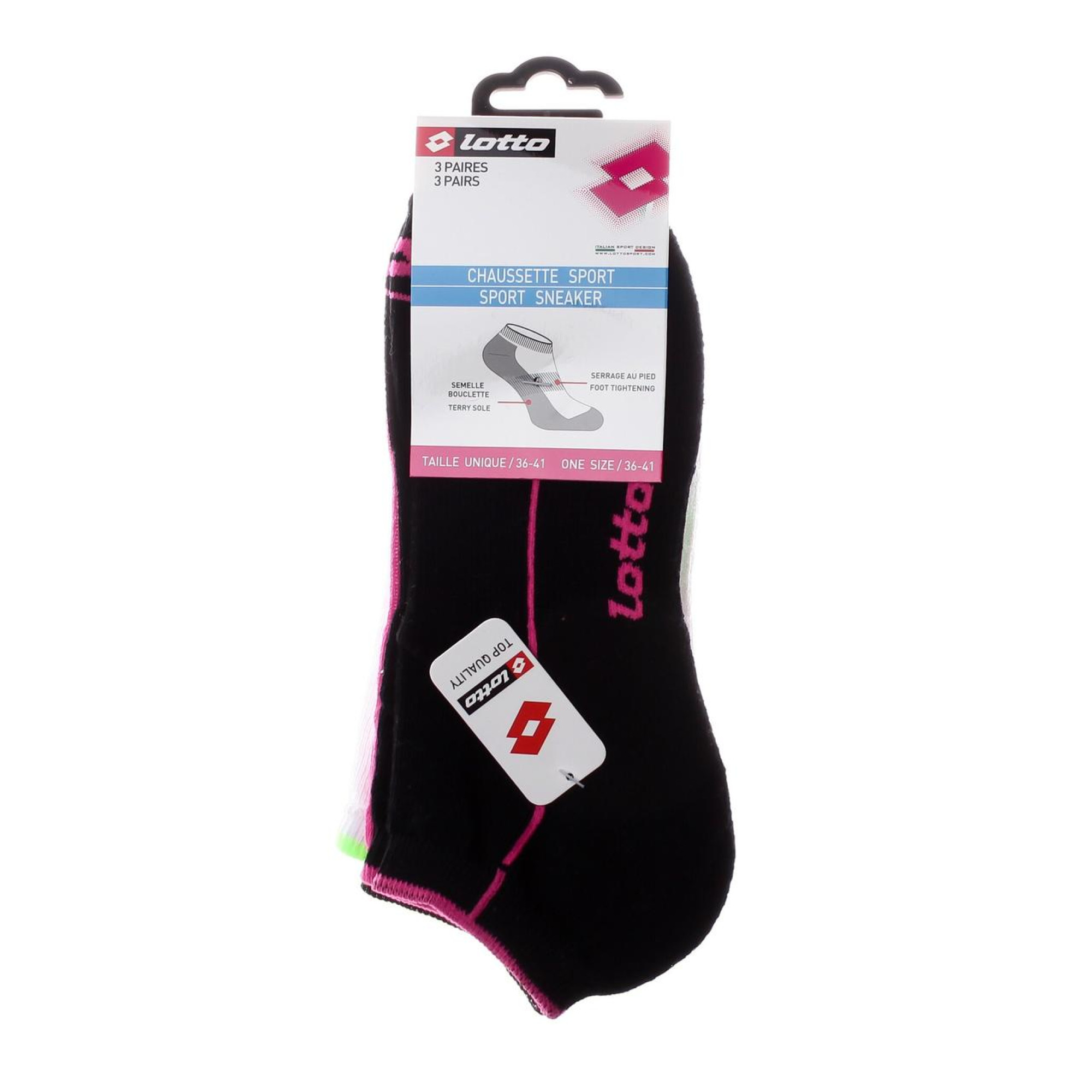 Шкарпетки Lotto 3-pack 36-41 black/pink/white 13511014-1 - 1 - Robinzon.ua