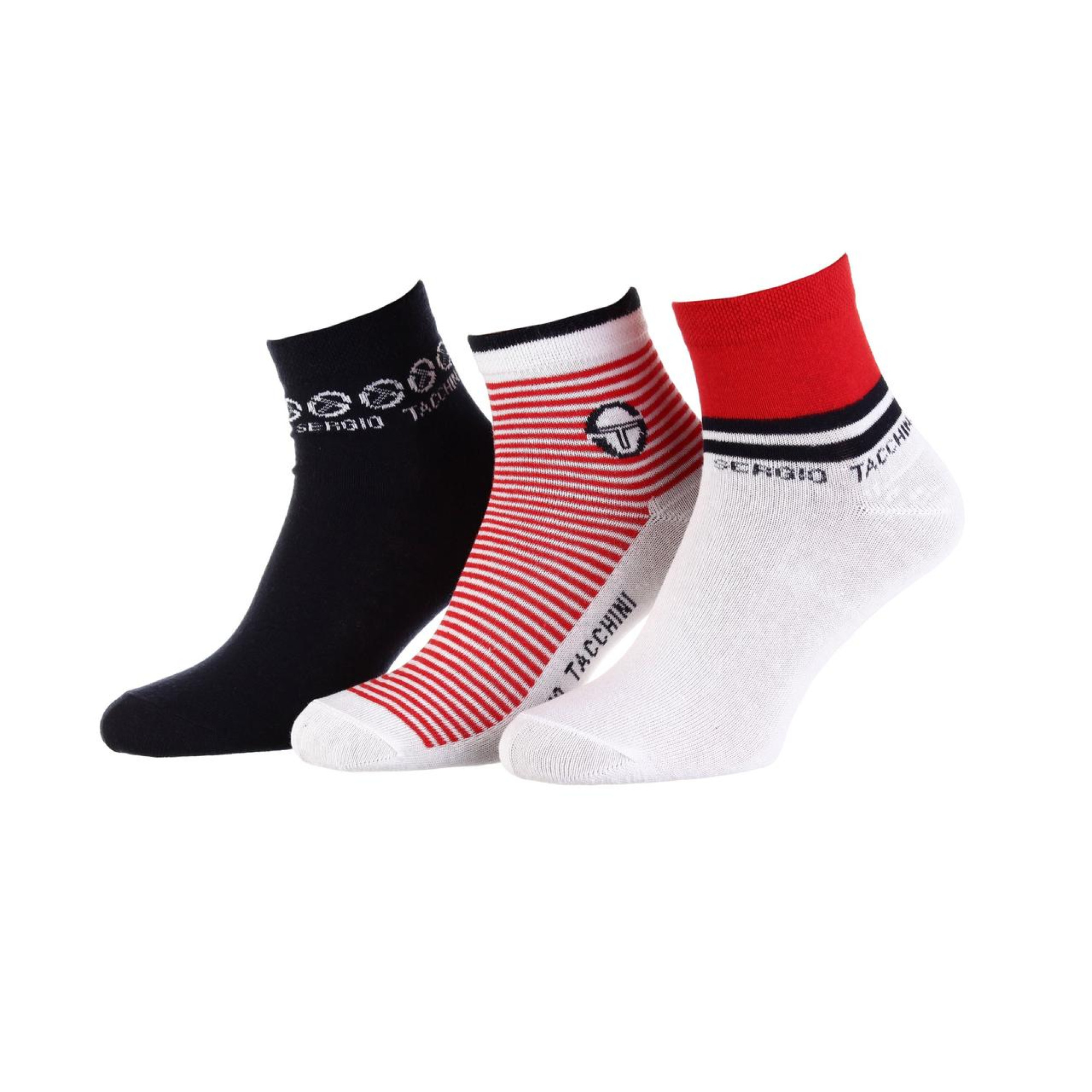 Шкарпетки Sergio Tacchini 3-pack 36-41 white/red/black 13898215-2 - Robinzon.ua
