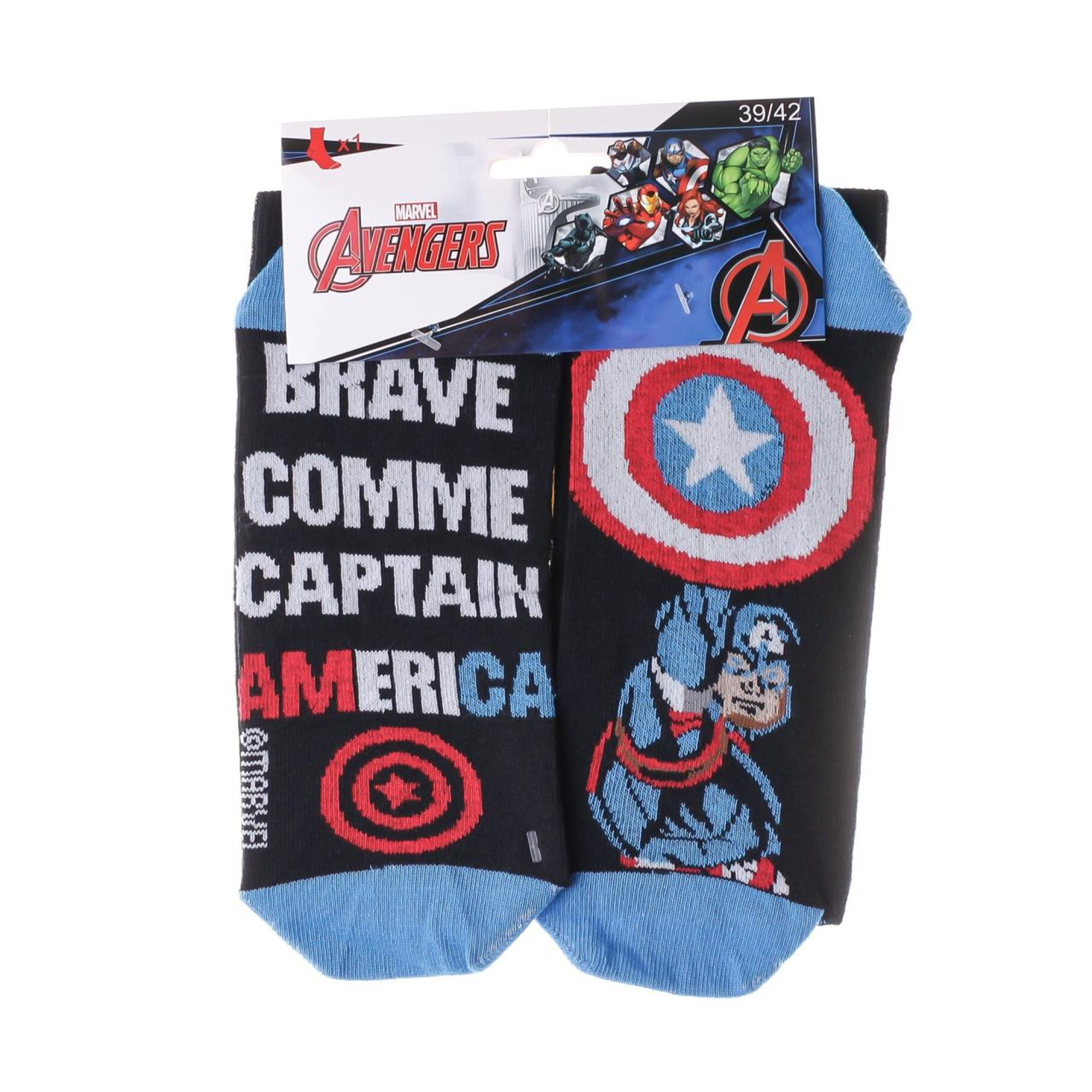 Шкарпетки Marvel Avengers Captain America 1-pack 43-46 black 93154862-2 - Robinzon.ua