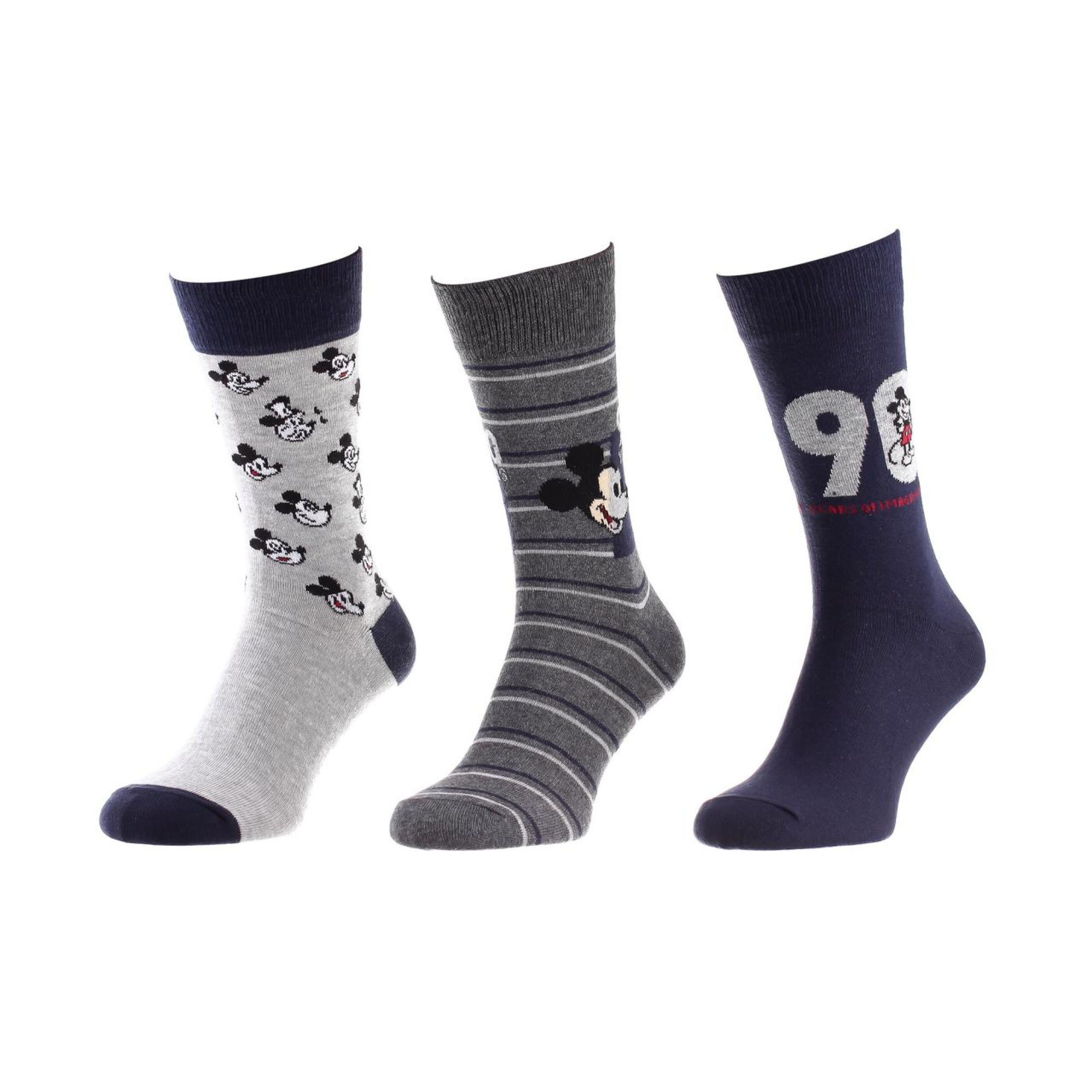 Носки Disney Mickey 90 Years Of Imagination / Head Mickey  90 Ans / All Over Head Of Mickey 3-pack 43-46 blue/gray 93154162-2 - Robinzon.ua