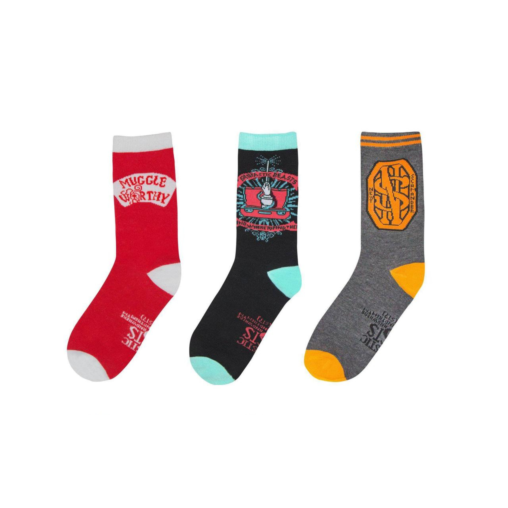 Носки Fantastic Beasts Newt Scamander 3-pack 36-40 red/black/gray - Robinzon.ua